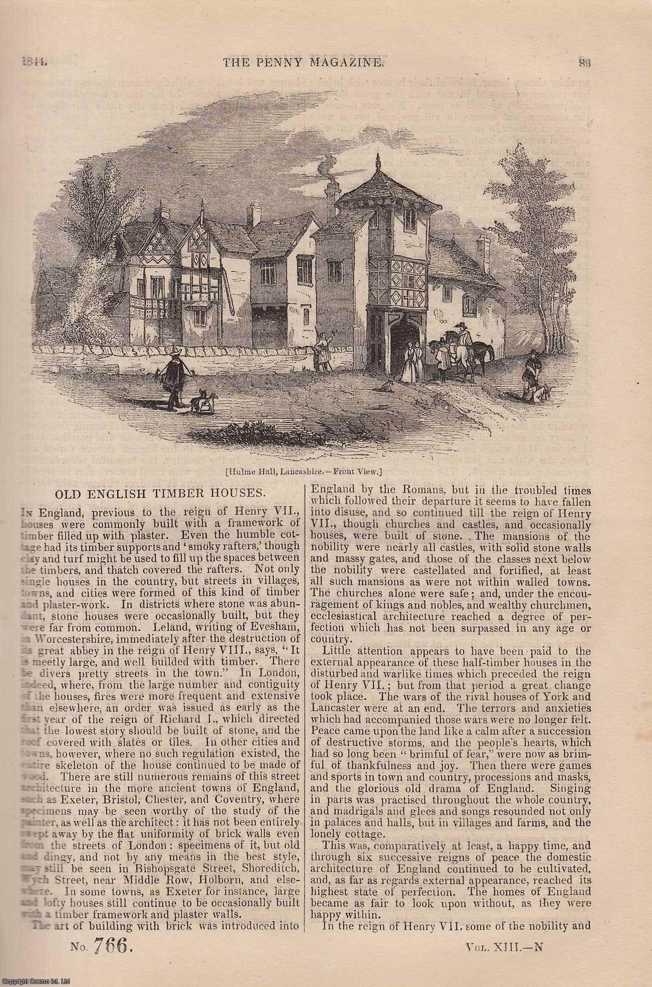 --- - Old English Timber Houses; Barbers and Surgeons (2); Fra Bartolomeo (1), called also Baccio Della Porta and Il Frate (painter); Expenses of Funerals, etc. Issue No. 766, 1844. A complete rare weekly issue of the Penny Magazine, 1844.