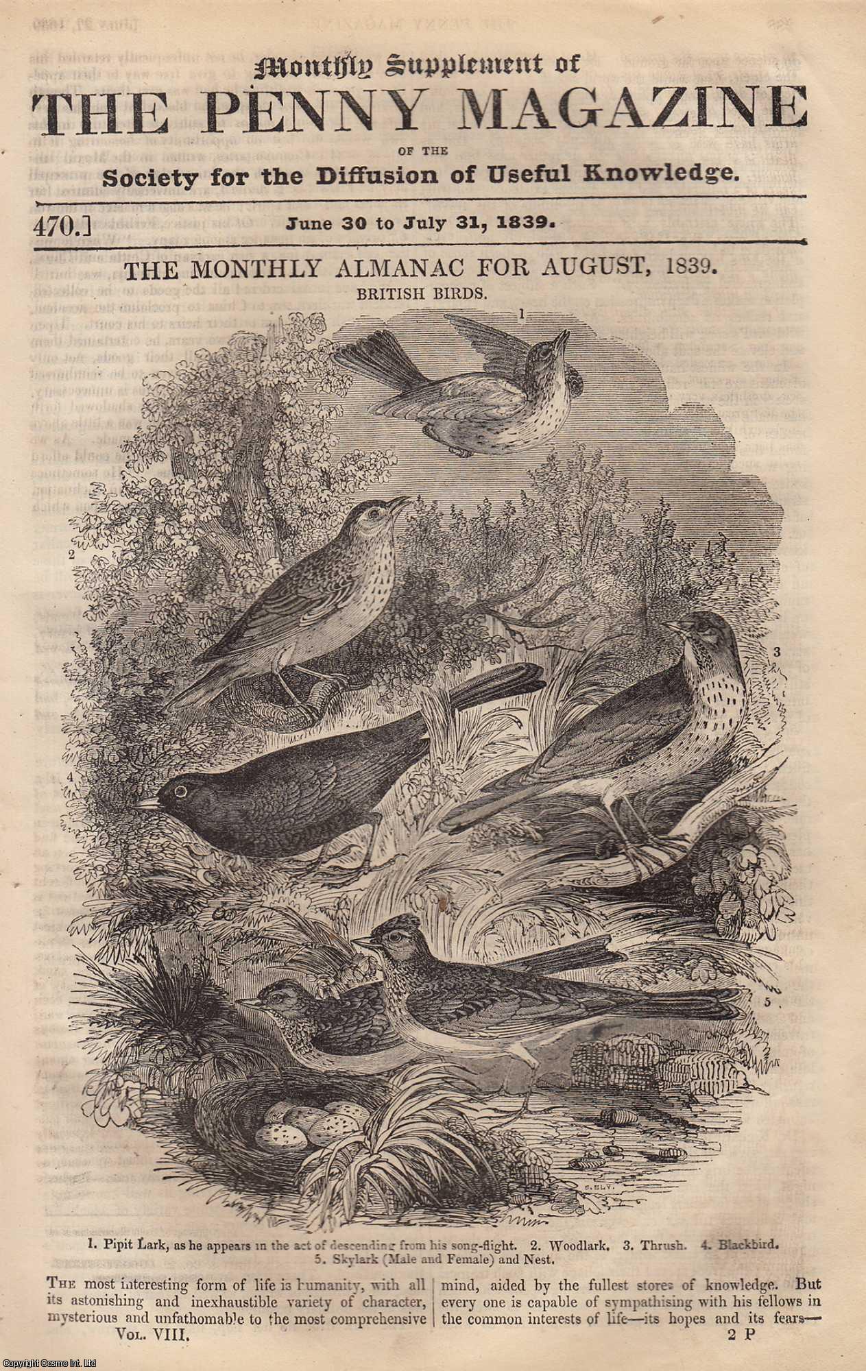 ---. - Frederic The Great (King of Prussia); British Birds (part 2), etc. Issue No. 470, 1839. A complete rare weekly issue of the Penny Magazine, 1839.
