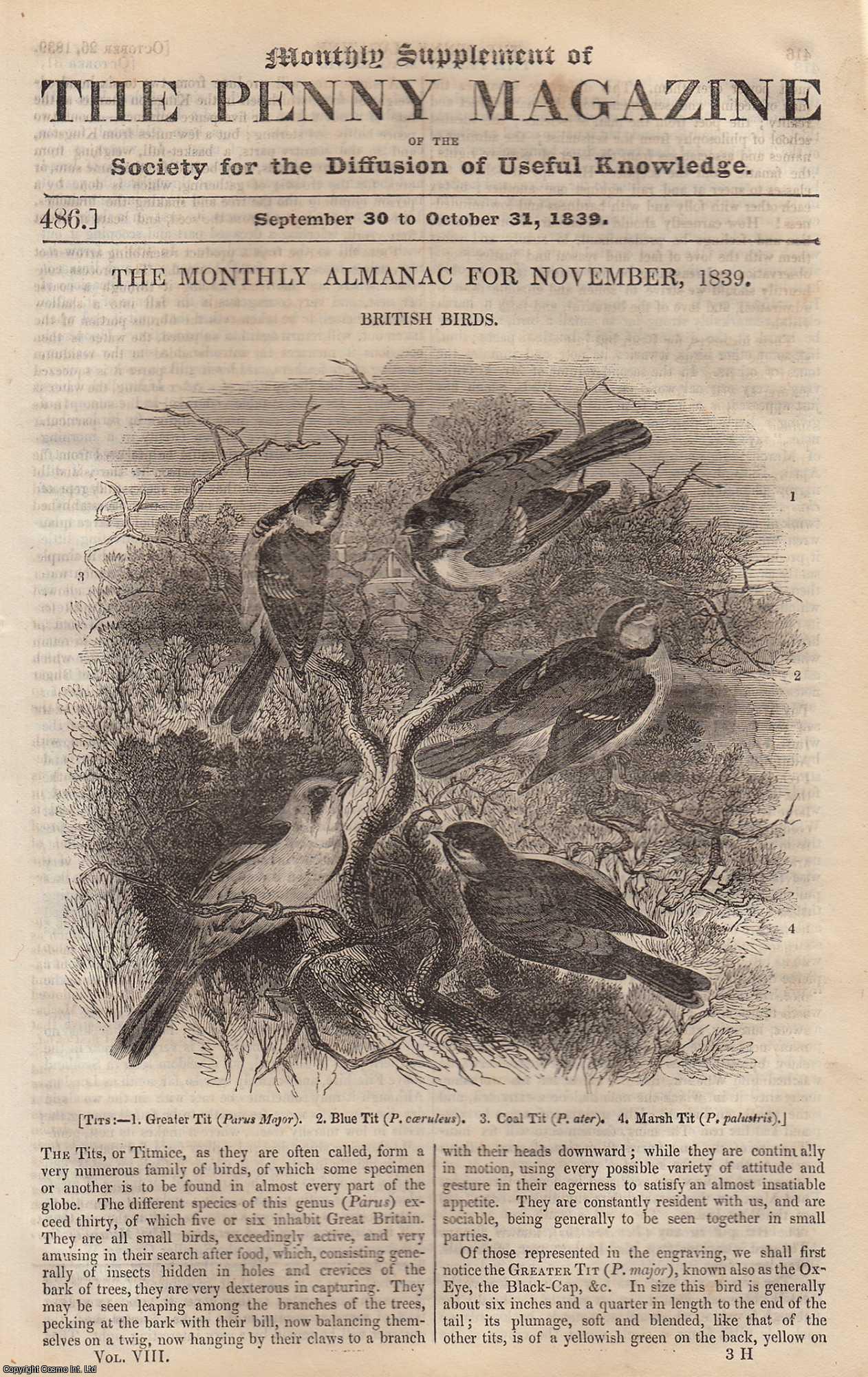 ---. - The Gunpowder Plot; British Birds (part 5), etc. Issue No. 486, 1839. A complete rare weekly issue of the Penny Magazine, 1839.