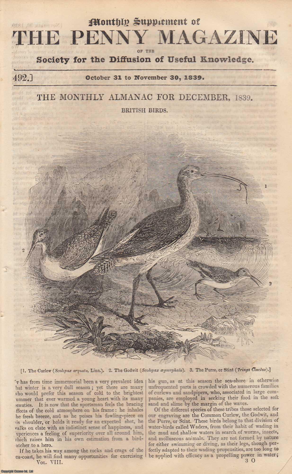 ---. - Henry IV. Of France; Amusements on The Ice (Mountain Laplanders); British Birds (part 6), etc. Issue No. 492, 1839. A complete rare weekly issue of the Penny Magazine, 1839.