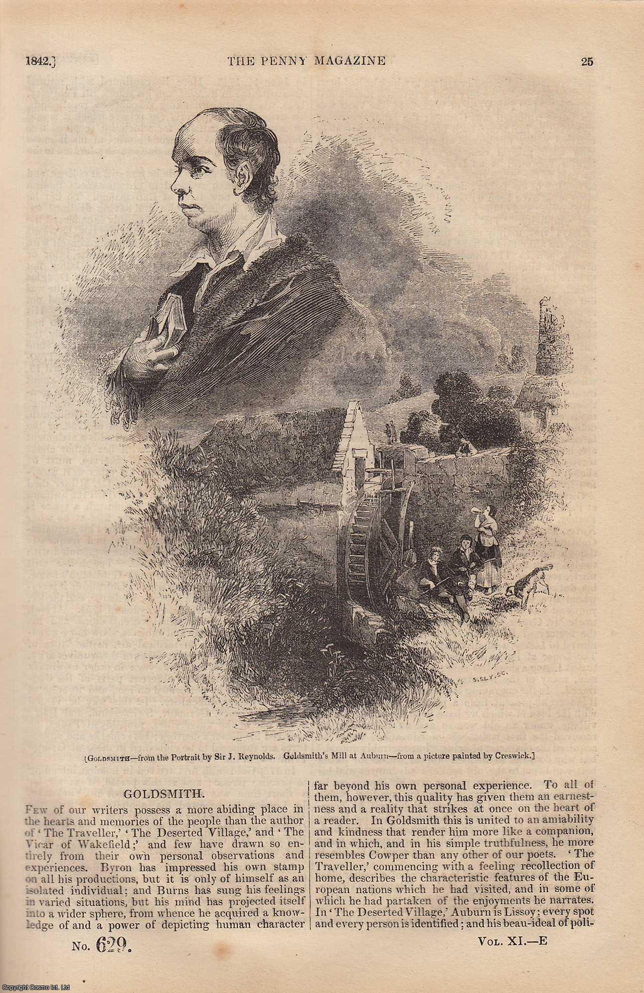 ---. - Goldsmith (Goldsmith's Mill at Auburn); Varnished Ware of The Burmese; Printing Posting-Bills; The Sheerwater or Black Skimmer (Rynchops of Linnaeus), etc. Issue No. 629, 1842. A complete rare weekly issue of the Penny Magazine, 1842.