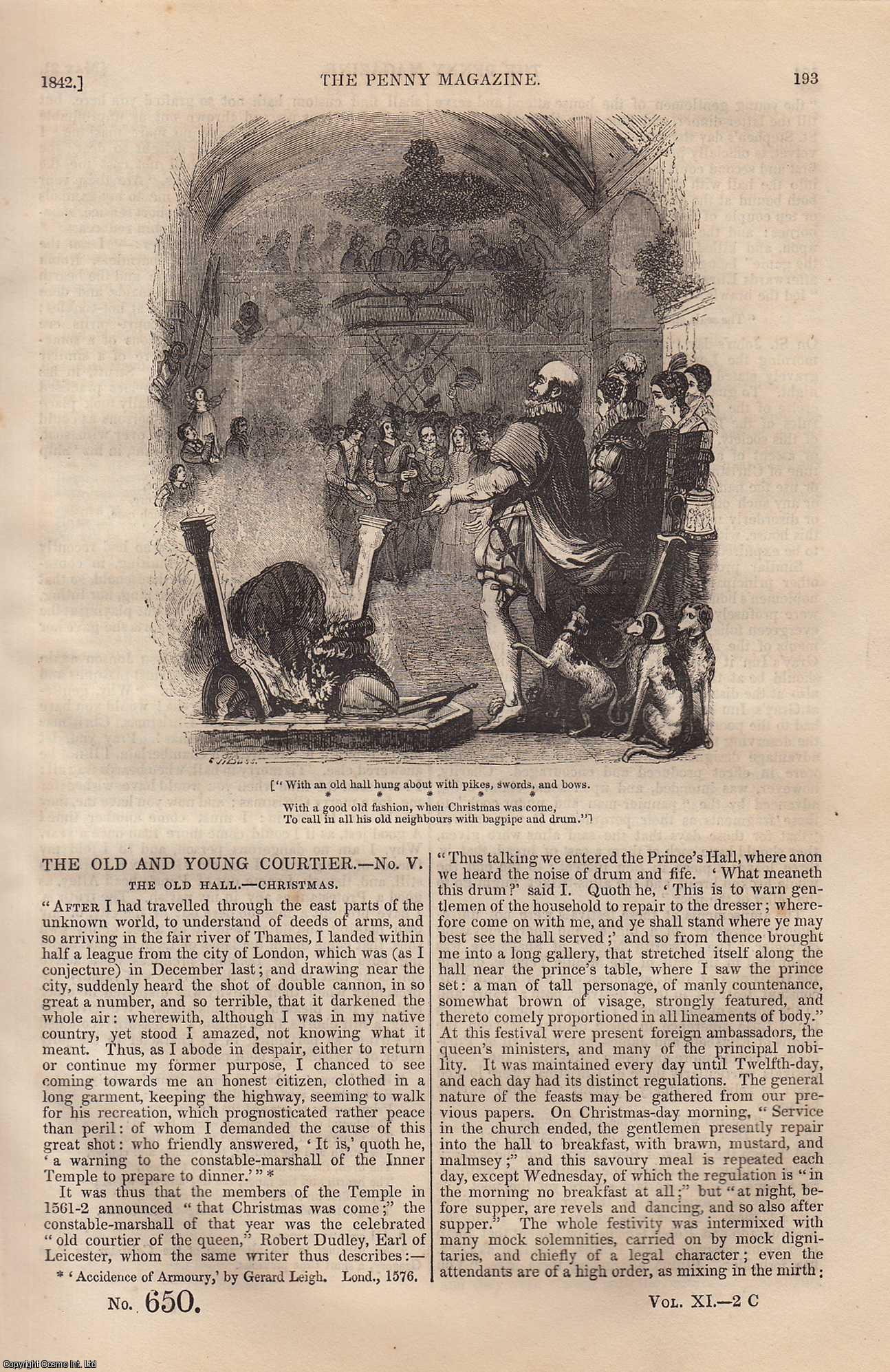 ---. - Whitehall and Hans Holbein's Gate-House; Draining The Fens of The Eastern Counties; Aborigines of Van Diemen's Land, etc. Issue No. 650, 1842. A complete rare weekly issue of the Penny Magazine, 1842.