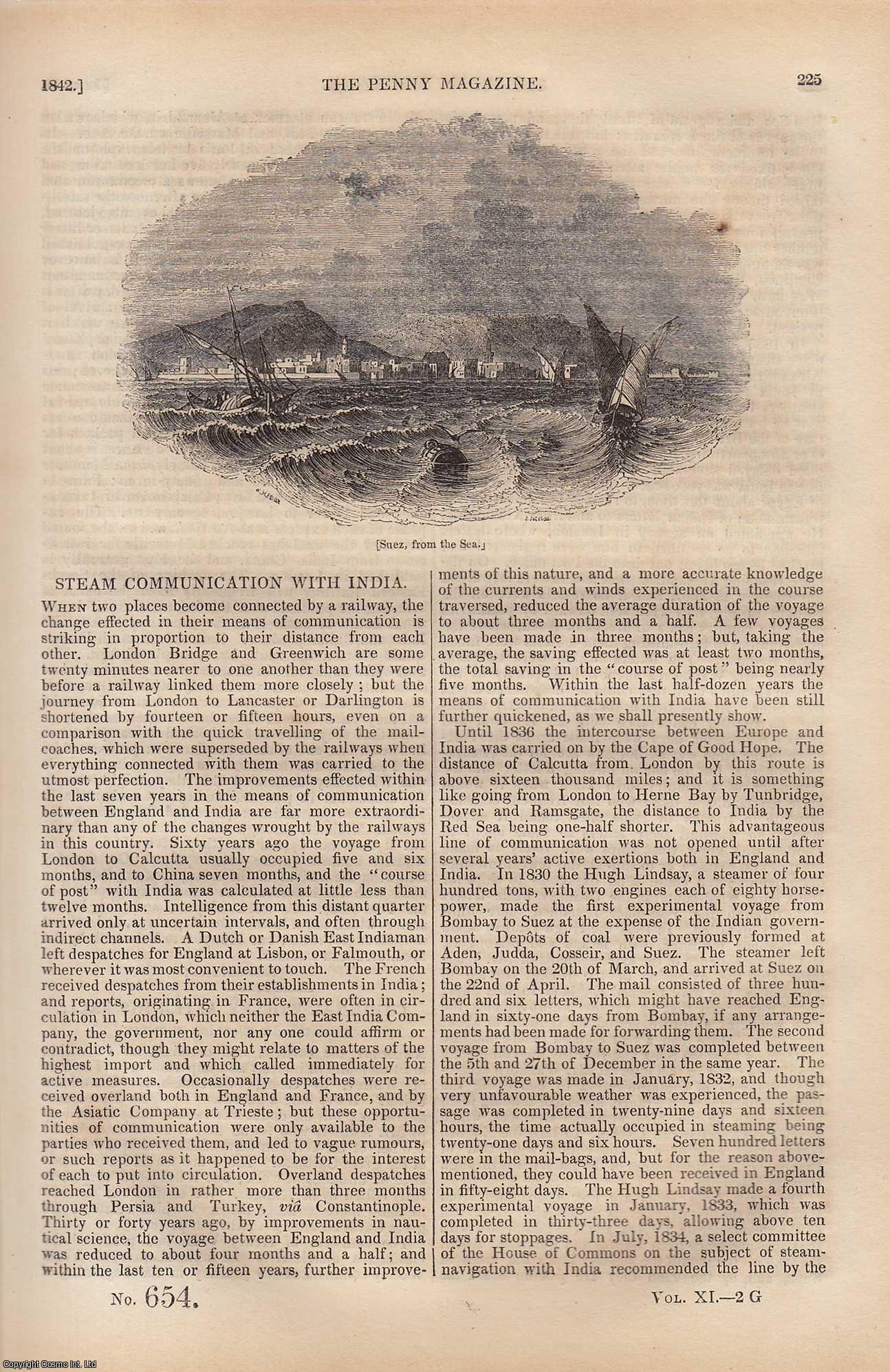 ---. - Cardinal Wolsey After His Fall (part 1) (Memoirs on English History); Steam Communication With India (part 1); The Sandwich Islands; The Preparation of Dies For Coins and Medals, etc. Issue No. 654, 1842. A complete rare weekly issue of the Penny Magazine, 1842.