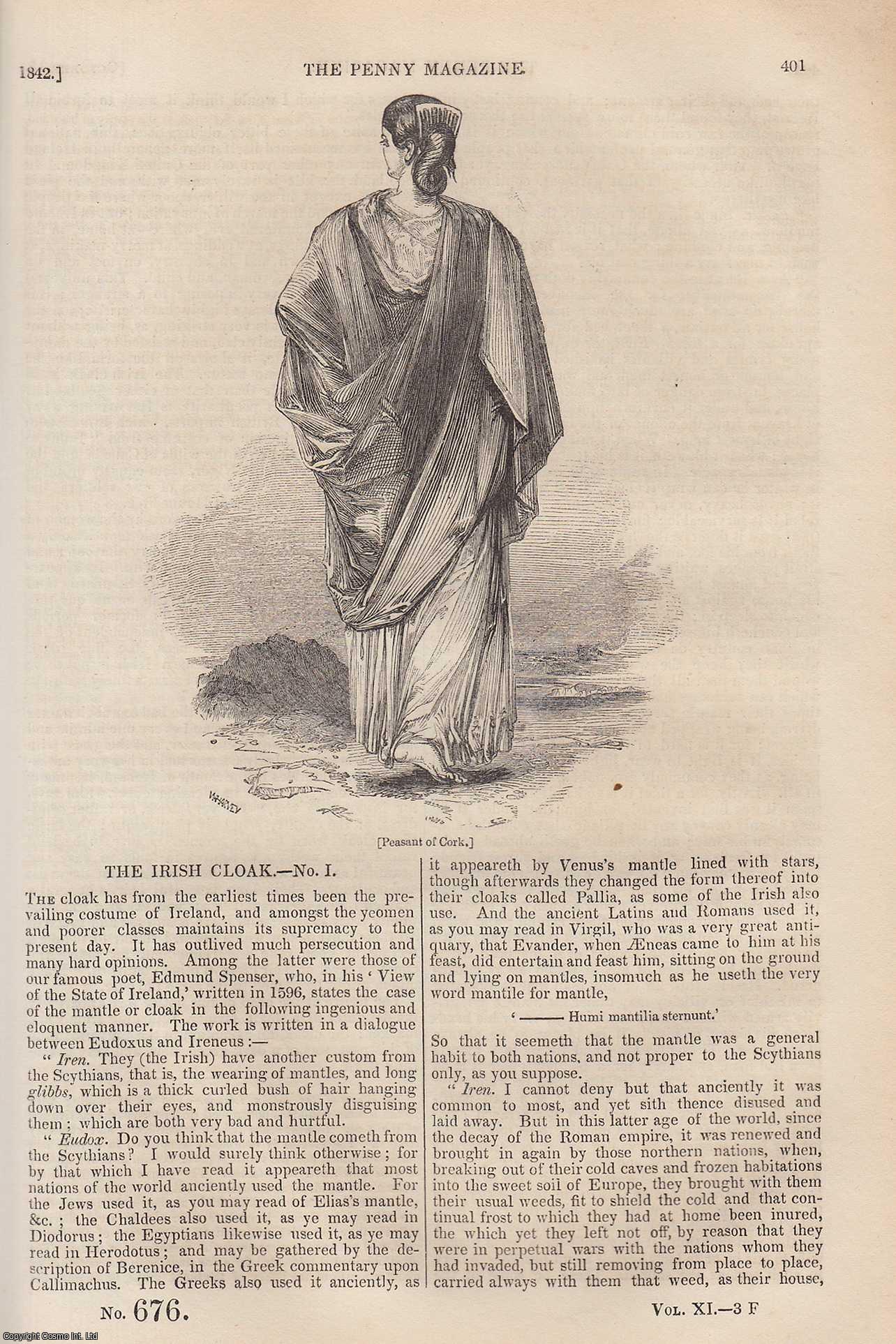 ---. - The Abbey of Evesham; The Irish Cloak (part 1); The Egyptian Thebes, etc. Issue No. 676, 1842. A complete rare weekly issue of the Penny Magazine, 1842.