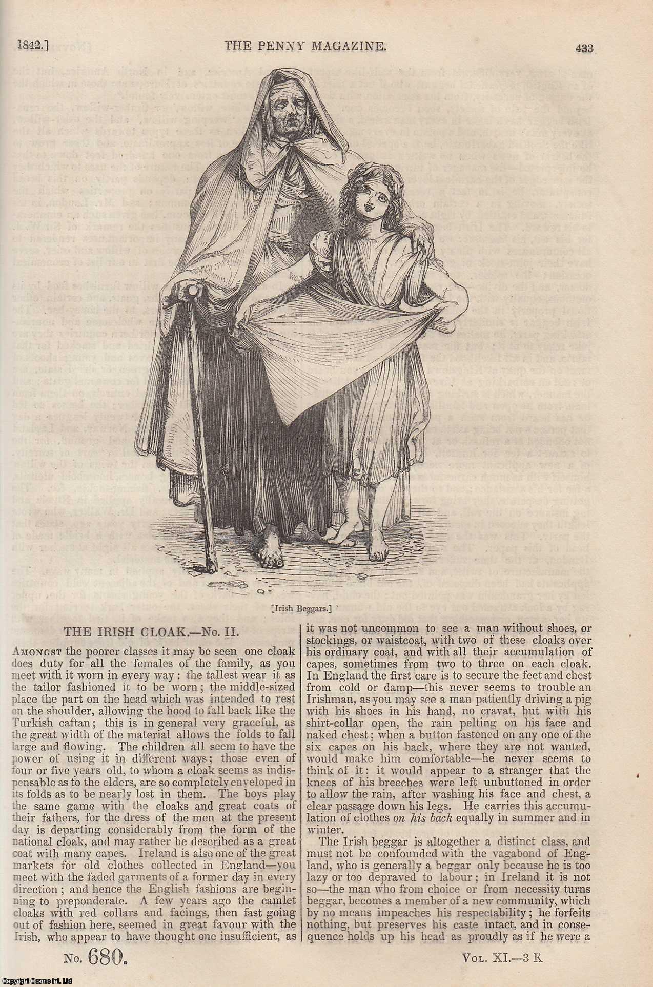 ---. - The Roach and The Dace (fish); The Irish Cloak (part 2); Plants Used in Dyeing Red, etc. Issue No. 680, 1842. A complete rare weekly issue of the Penny Magazine, 1842.