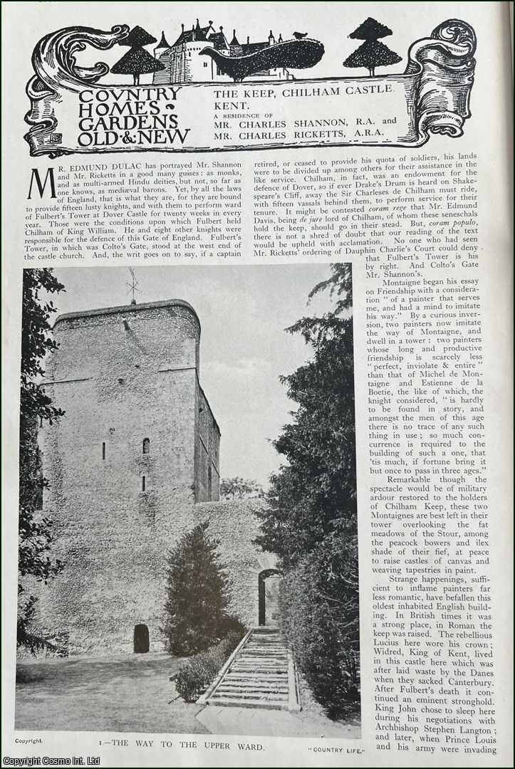 Country Life Magazine - The Keep, Chilham Castle, Kent. Several pictures and accompanying text, removed from an original issue of Country Life Magazine, 1924.