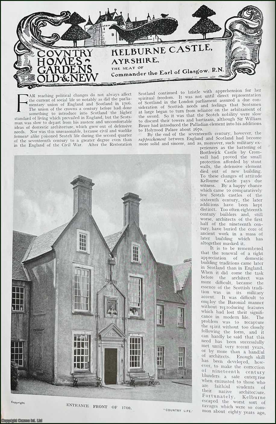 Country Life Magazine - Kelburne Castle, Ayrshire. Several pictures and accompanying text, removed from an original issue of Country Life Magazine, 1916.