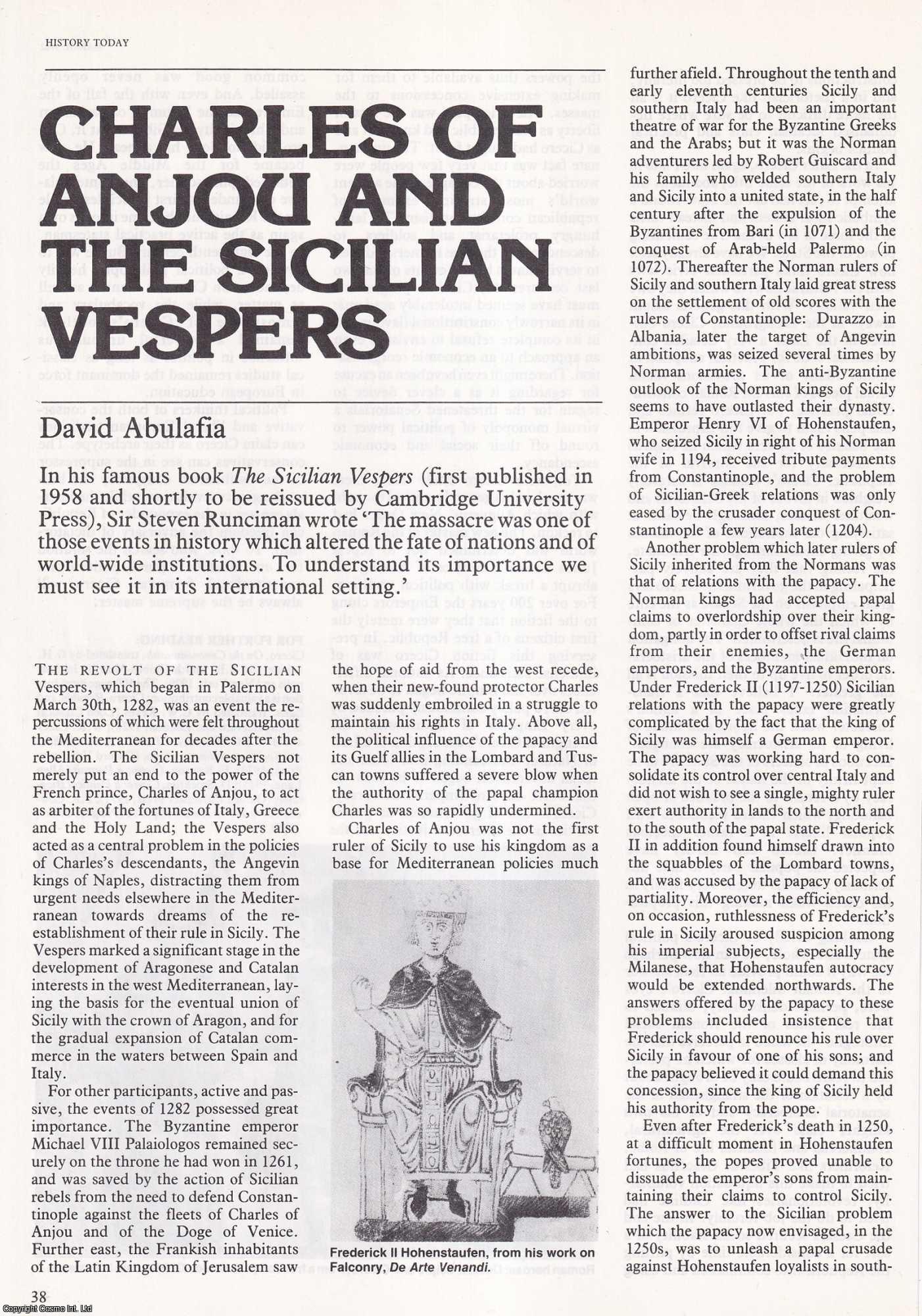 David Abulafia - Charles of Anjou & The Sicilian Vespers. An original article from History Today 1982.