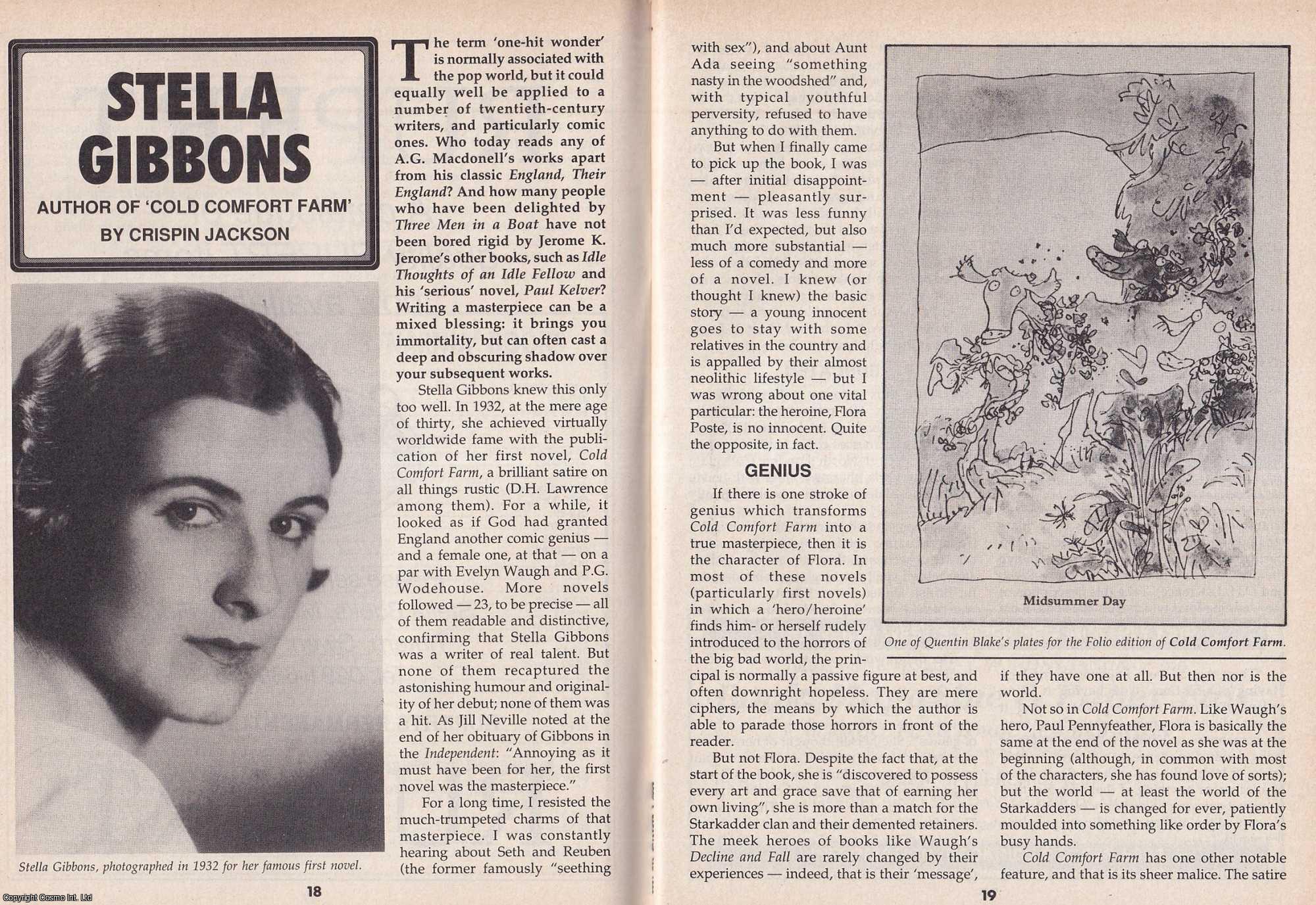 Crispin Jackson - Stella Gibbons : Author of Cold Comfort Farm. This is an original article separated from an issue of The Book & Magazine Collector publication, 1995.