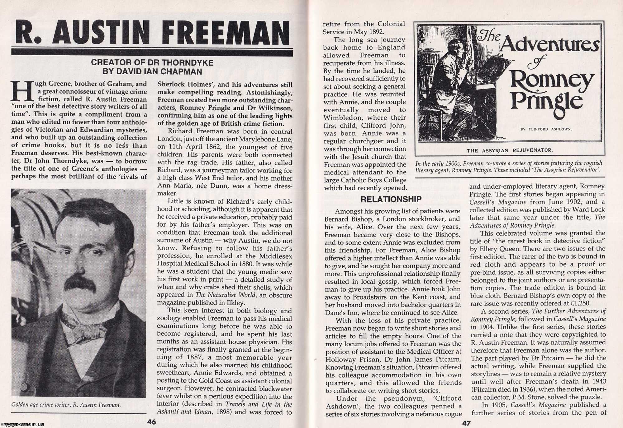 David Ian Chapman - Richard Austin Freeman (British writer). This is an original article separated from an issue of The Book & Magazine Collector publication.