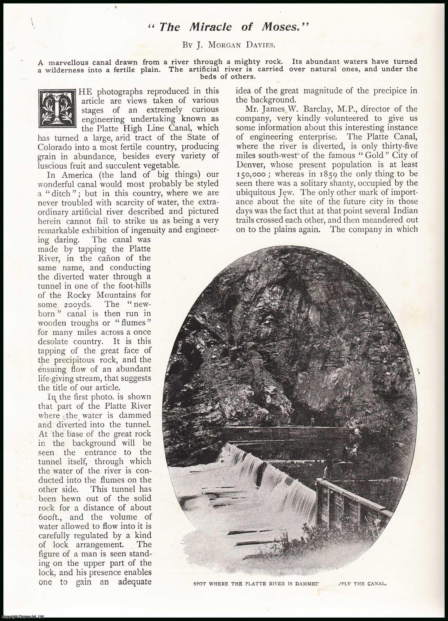 J. Morgan Davies - The Miracle of Moses. The Platte High Line Canal, Colorado. An uncommon original article from the Wide World Magazine, 1898.
