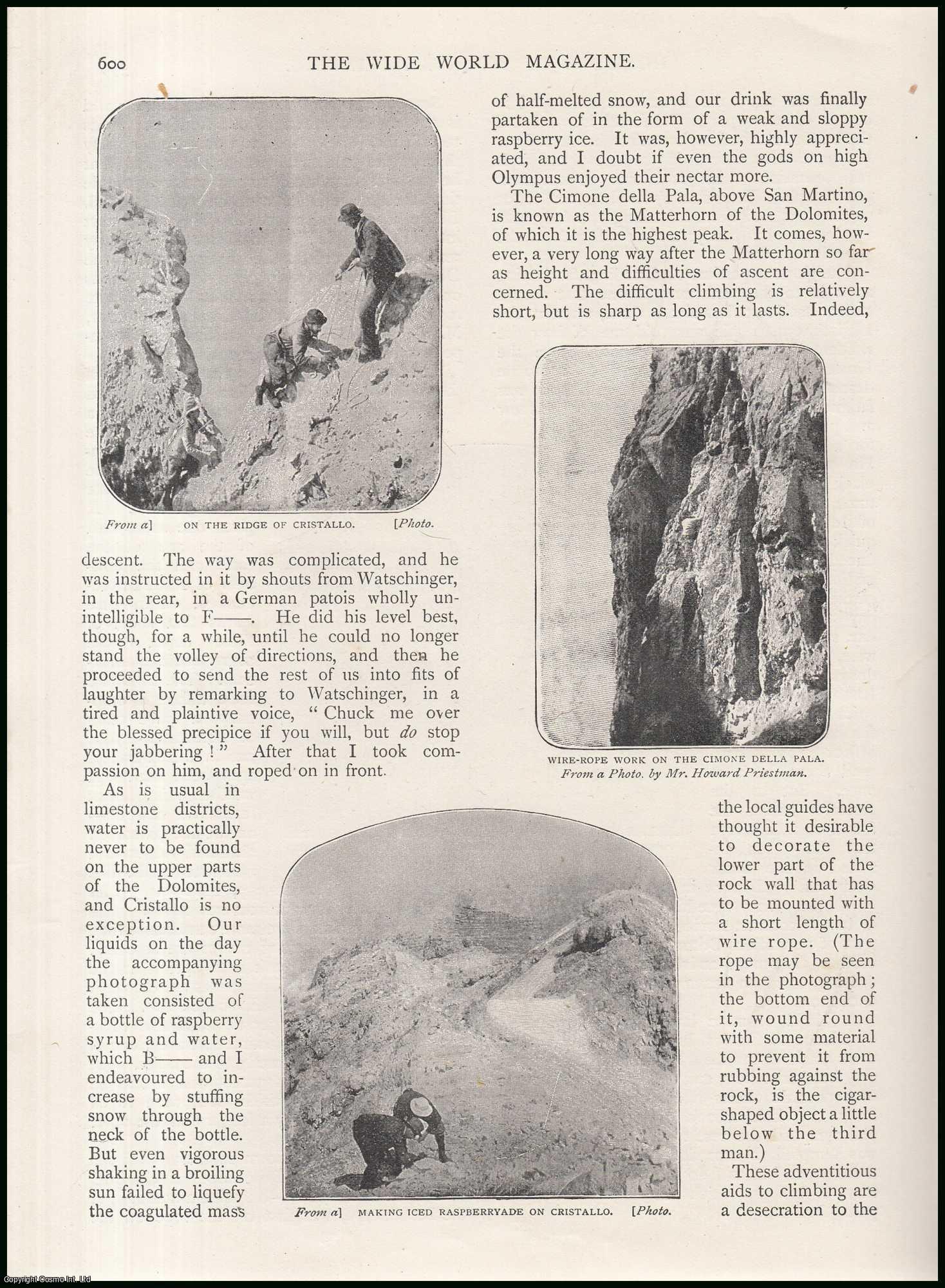 Walter Barrow - Humours of Alpine Mountain Climbing. An uncommon original article from the Wide World Magazine, 1898.