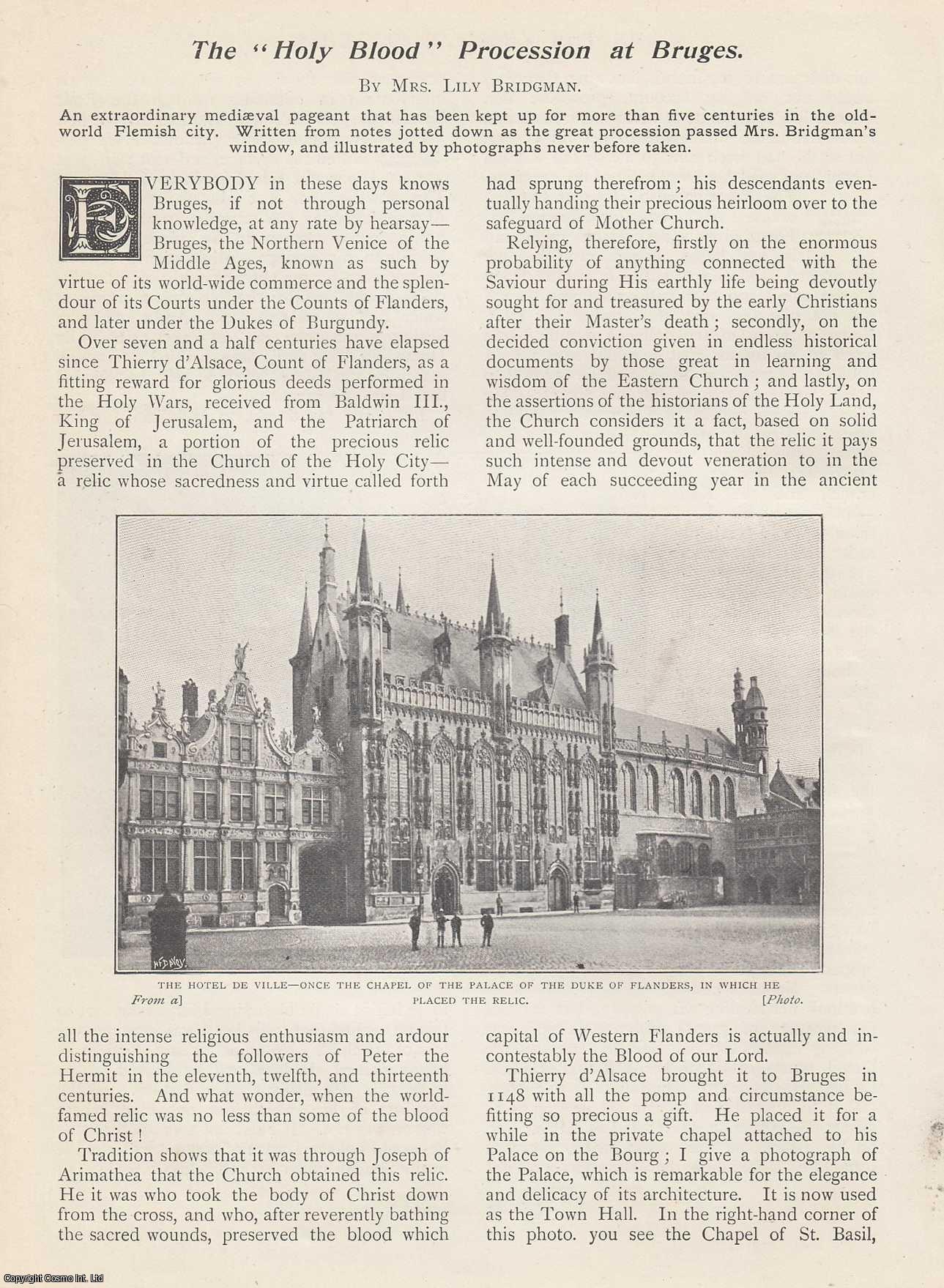 Mrs. Lily Bridgman - The Holy Blood Procession at Bruges. An uncommon original article from the Wide World Magazine, 1899.