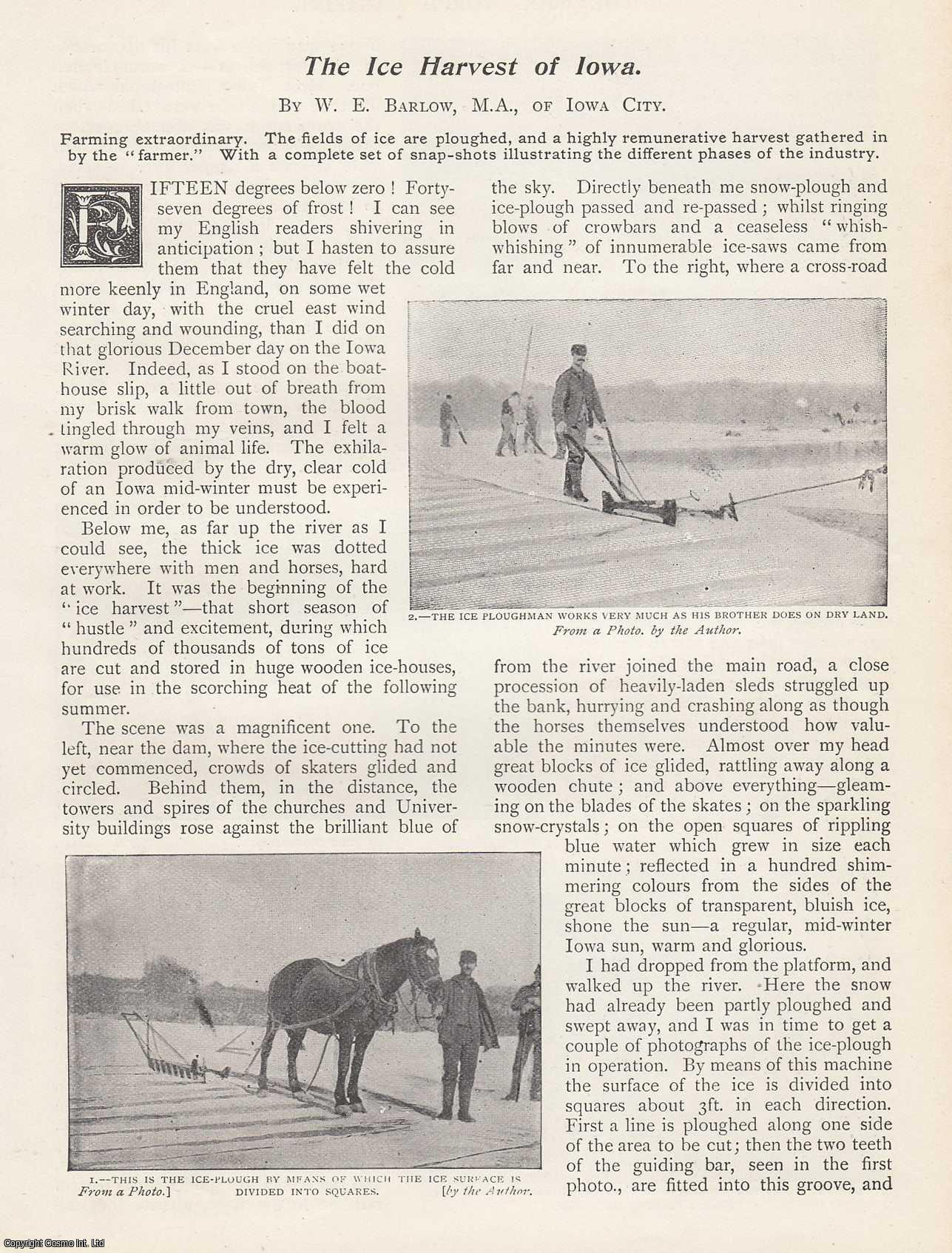 W.E. Barlow - The Ice Harvest of Iowa. An uncommon original article from the Wide World Magazine, 1899.