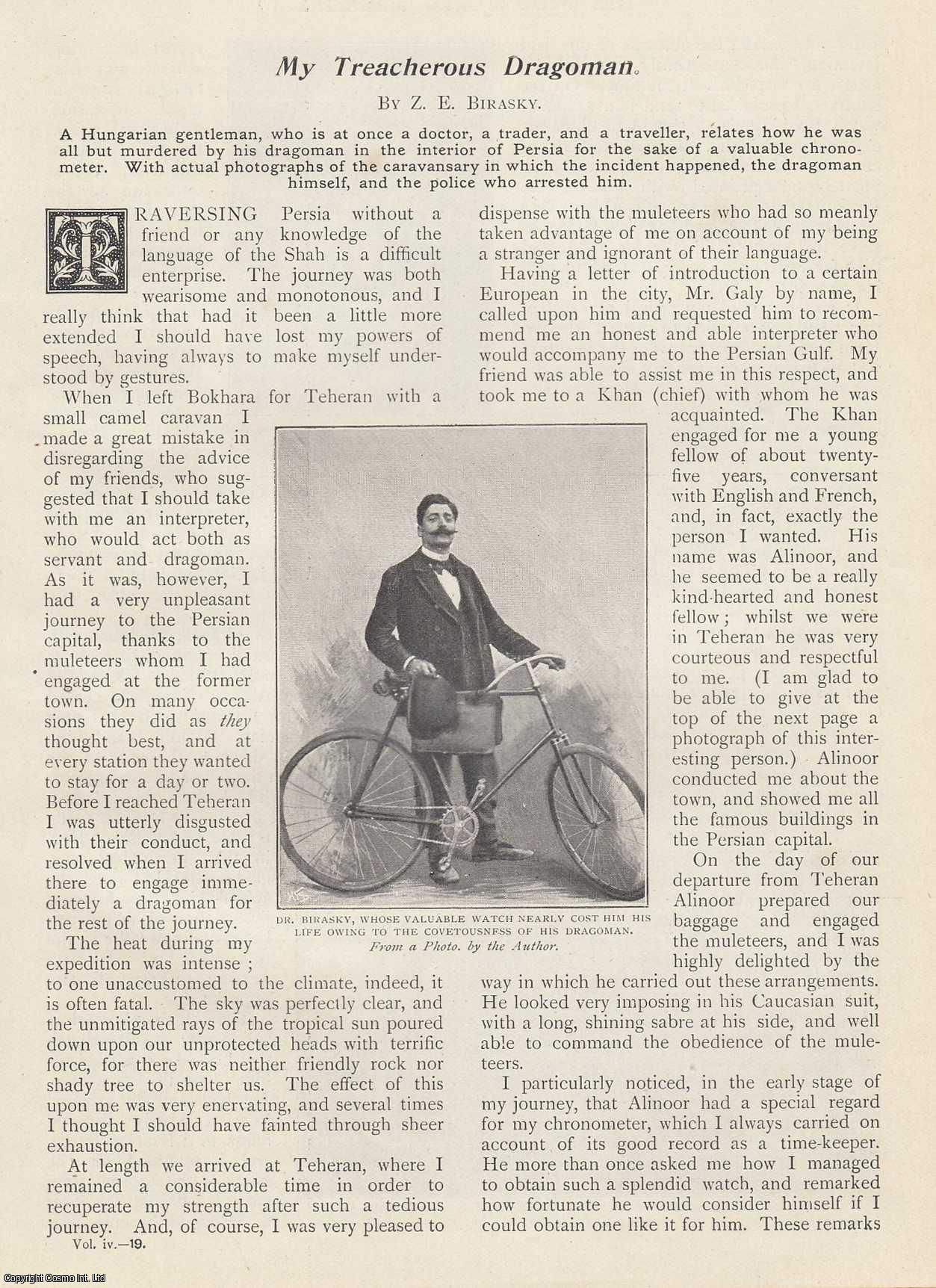 Z.E. Birasky - My Treacherous Dragoman. An uncommon original article from the Wide World Magazine, 1899.