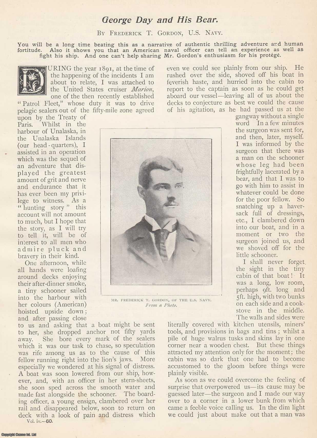 Frederick T. Gordon - George Day and His Bear. [Unalaska Islands]. An uncommon original article from the Wide World Magazine, 1899.
