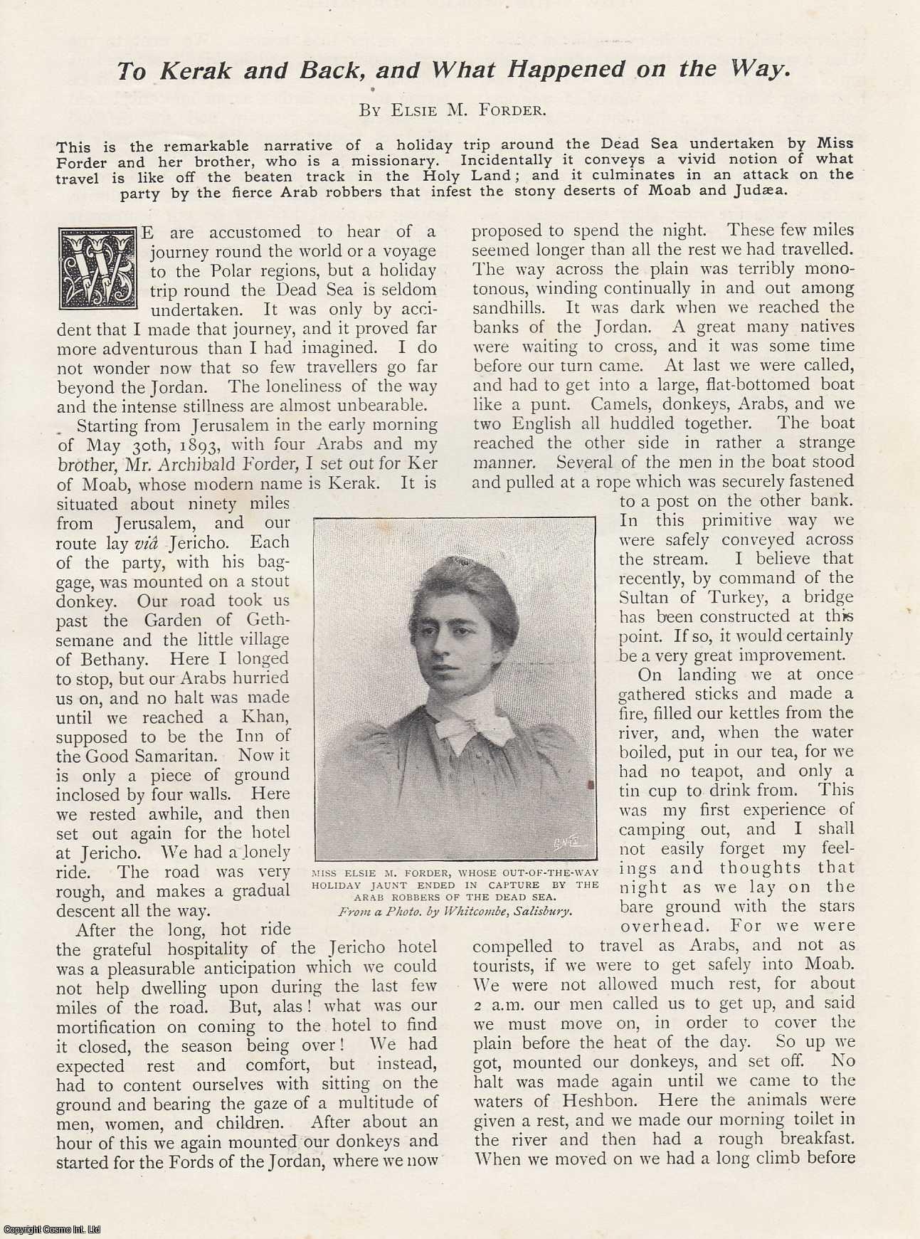 Elsie M. Forder - To Kerak and Back : and What Happened on the Way. An uncommon original article from the Wide World Magazine, 1900.