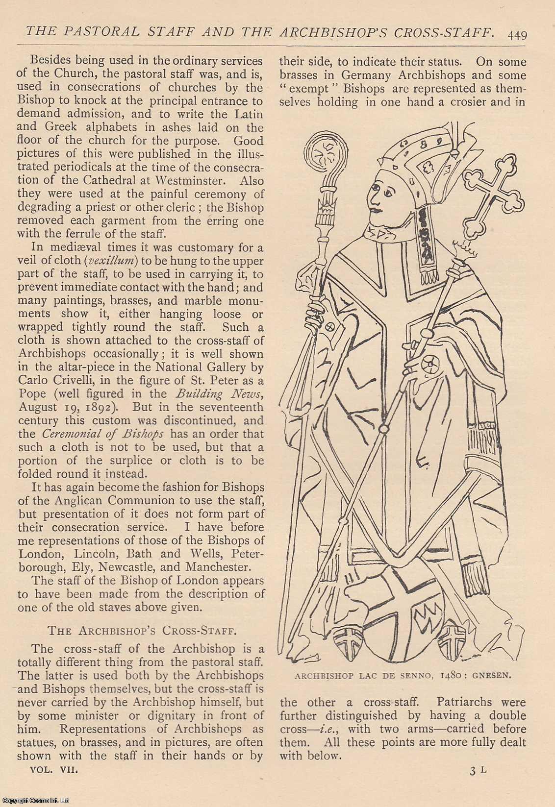 F.R. Fairbank, M.D., F.S.A. - The Pastoral Staff and the Archbishop's Cross Staff. An original article from The Antiquary Magazine, 1911.