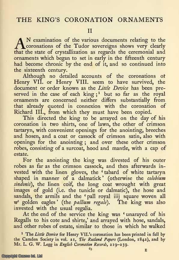 W. H. St. John Hope, M.A. - The King's Coronation Ornaments. Part 2. An original article from The Ancestor, a Quarterly Review of County & Family History, Heraldry and Antiquities, 1902.