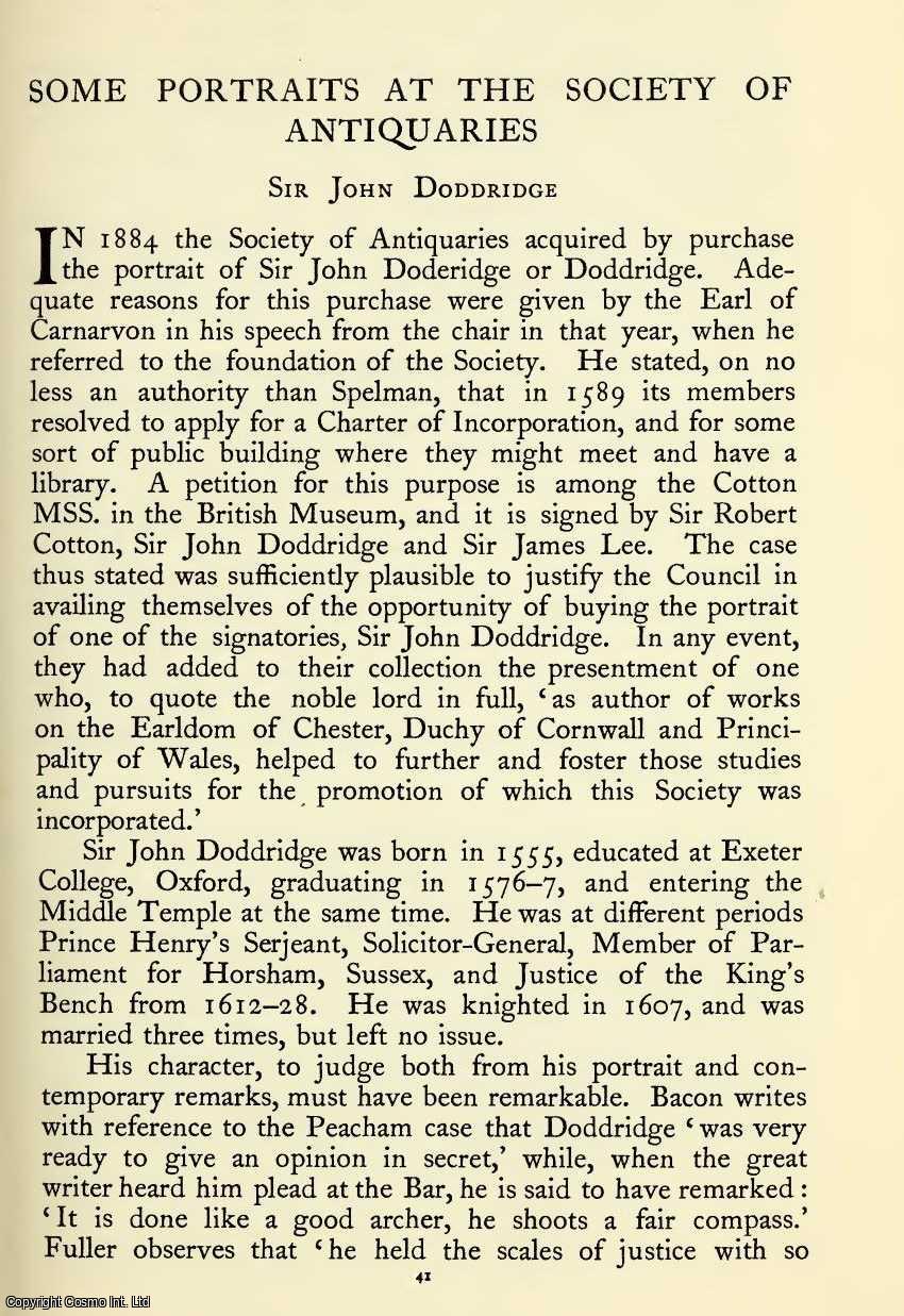 Mrs. G. E. Nathan - Some Portraits At The Society Of Antiquaries: Sir John Doddridge, Richard III, Charles, Comte de Flandre, and one unknown portrait. An original article from The Ancestor, a Quarterly Review of County & Family History, Heraldry and Antiquities, 1902.
