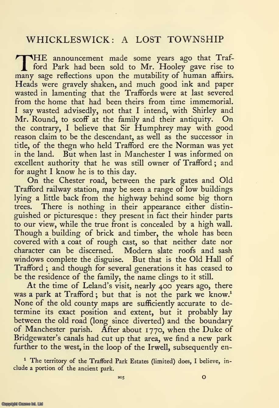 W. H. B. Bird - Whickleswick : A Lost Township. An original article from The Ancestor, a Quarterly Review of County & Family History, Heraldry and Antiquities, 1903.