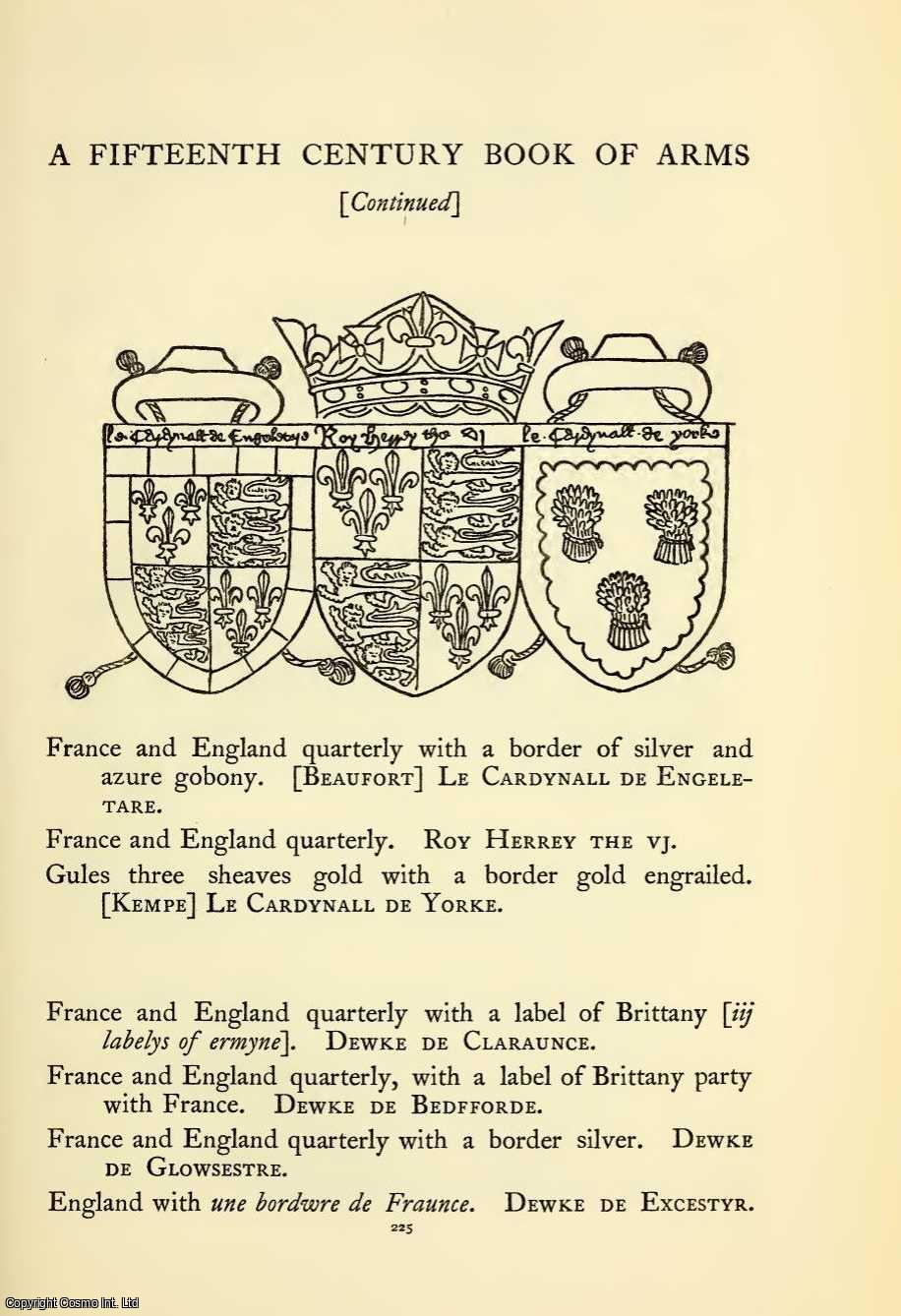 Oswald Barron - A Fifteenth Century Book Of Arms (illustrated). Part 2. An original article from The Ancestor, a Quarterly Review of County & Family History, Heraldry and Antiquities, 1903.