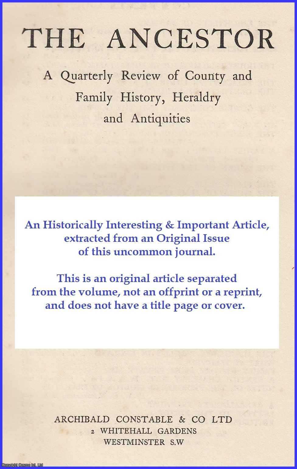 A. F. HERFORD - The Hereford Family Of Plymouth. An original article from The Ancestor, a Quarterly Review of County & Family History, Heraldry and Antiquities, 1903.