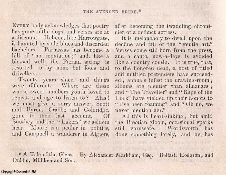 No Author Stated - The Avenged Bride. A rare original article from the Dublin University Magazine, 1835.