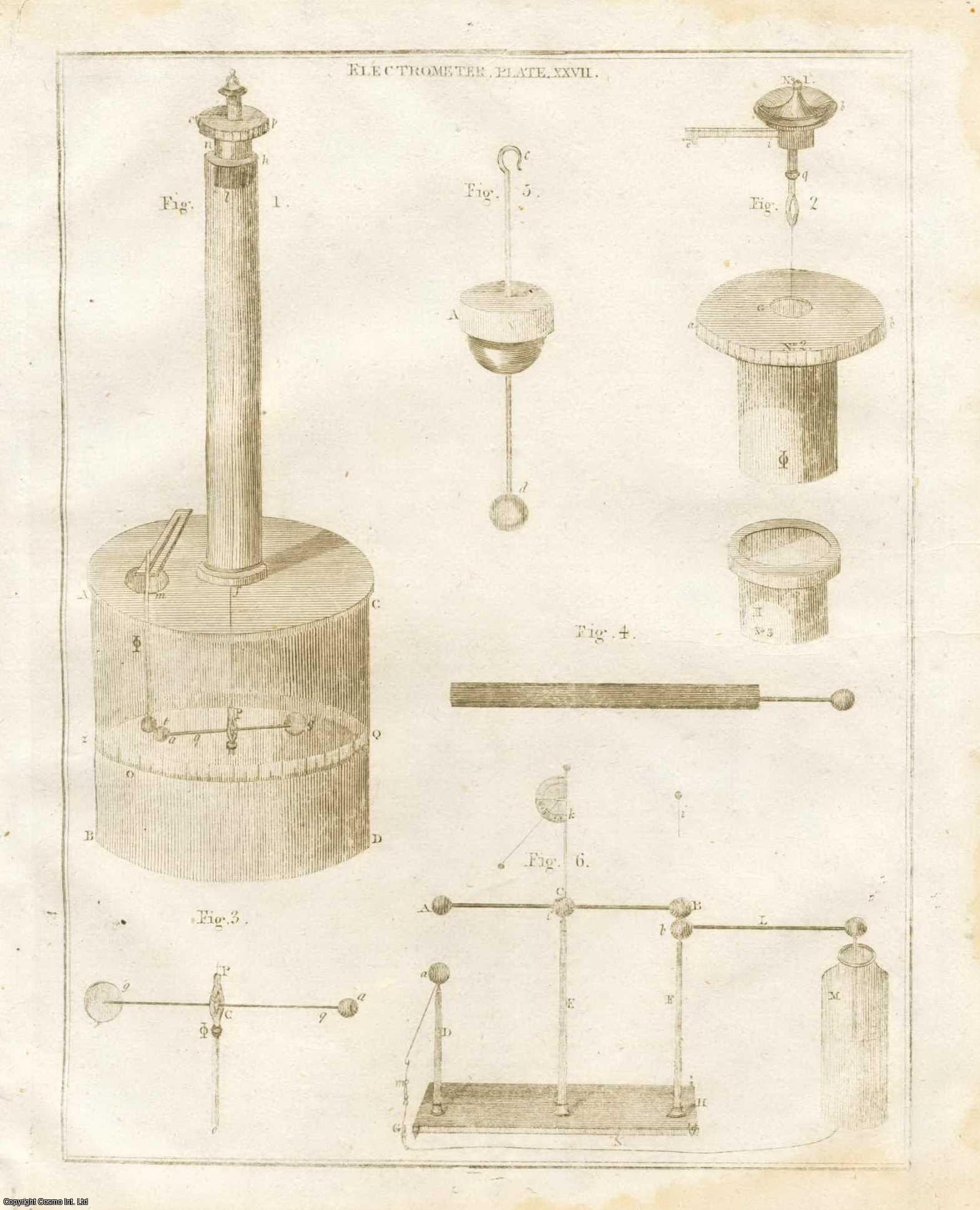 1801 - A plate featuring an Electrometer, from the Encyclopaedia Britannica, 1797.