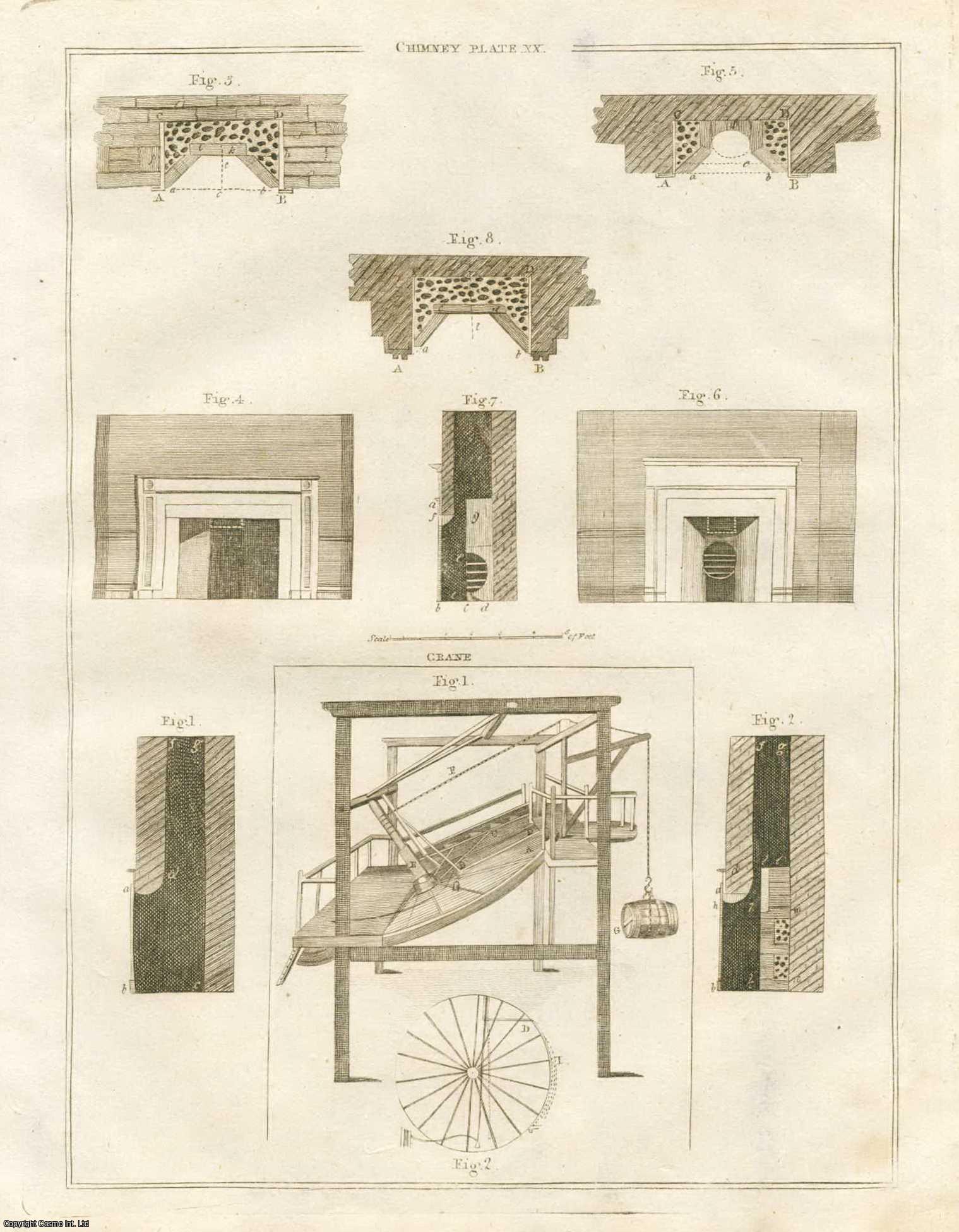 1801 - A plate featuring chimney construction designs, from the Encyclopaedia Britannica, 1797.
