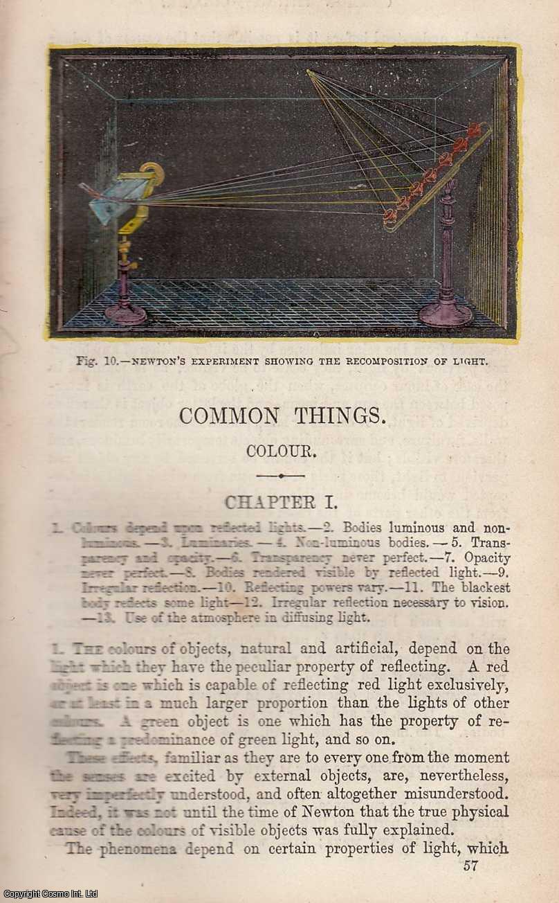 Dionysius Lardner - Colour. Some Common Things. With hand coloured woodcuts. A rare original article from the Museum of Science & Art, 1855.