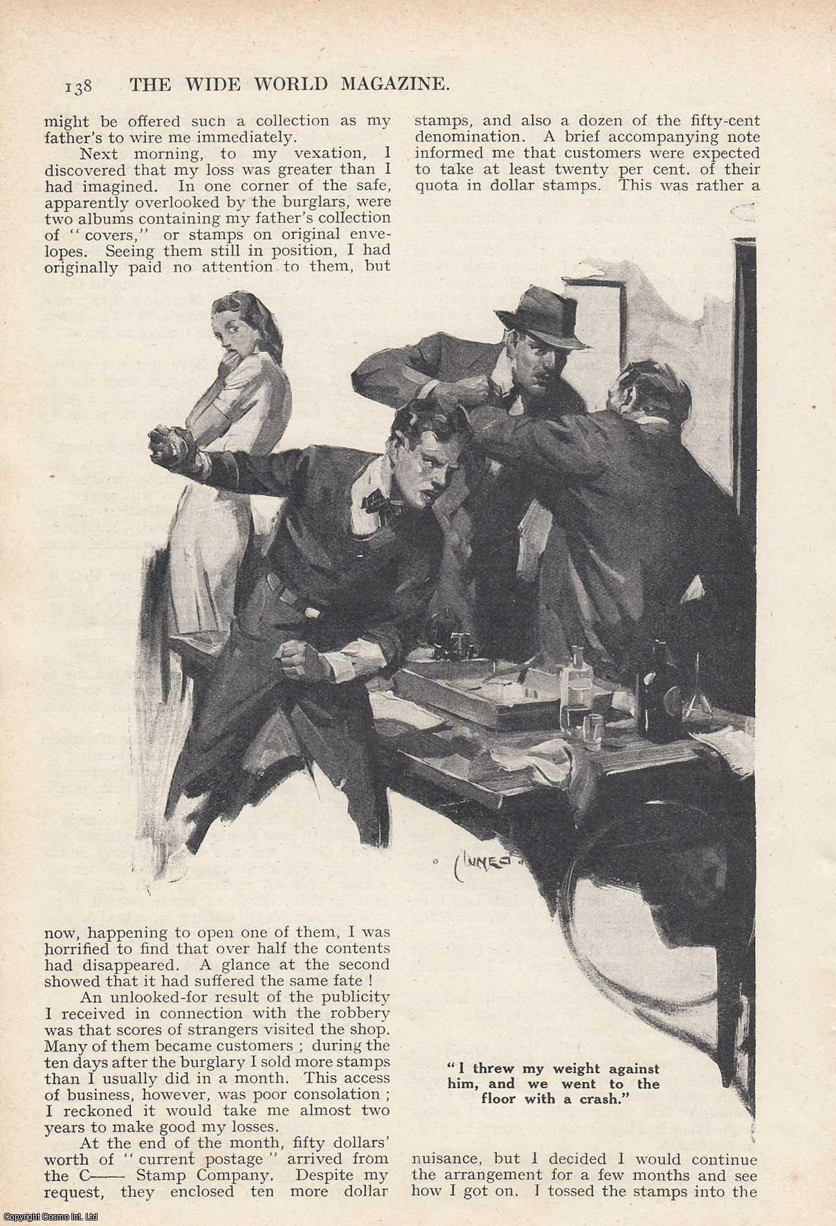 A.C.T. Illustrated by T.T. Cuneo - The Stamp Dealer's Story. Stamp dealing in a small town 200 miles from New York during the 1930s. [Possibly a fictional story]. This is an uncommon original article from the Wide World Magazine, 1939.