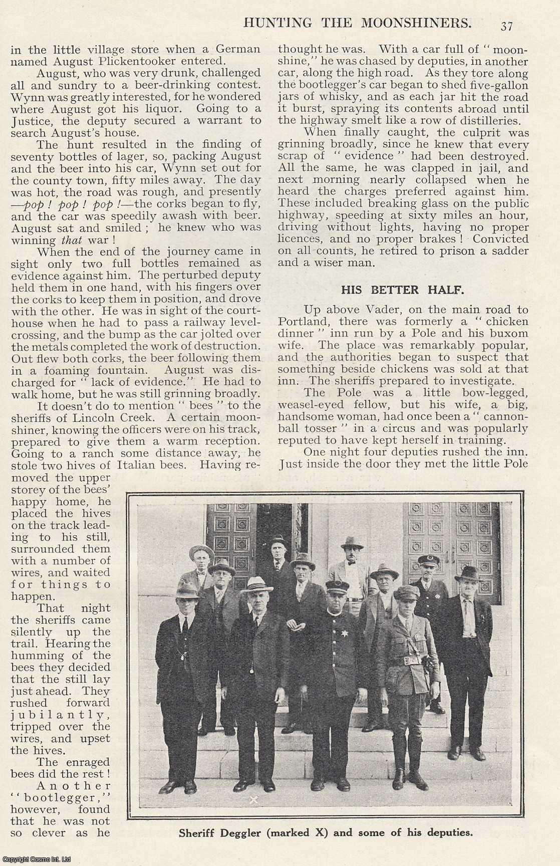 Frank Mossman, Game Warden of Pacific County, Washington. Illustrated by Stanley L. Wood - Hunting the Moonshiners. This is an uncommon original article from the Wide World Magazine, 1928.