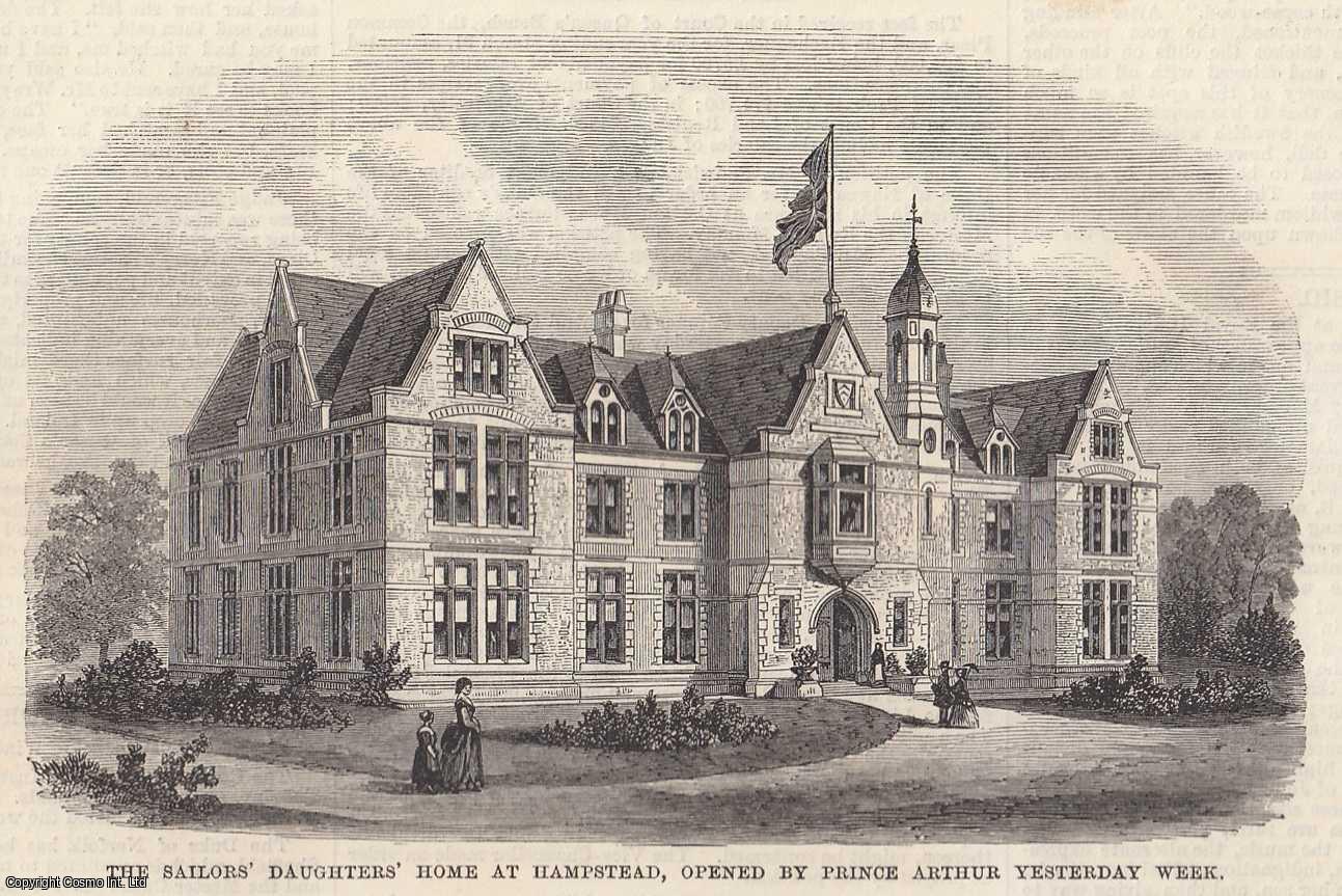 HAMPSTEAD - The Sailors' Orphan Girls' Home. The Sailers' Daughters' Home at Hampstead. An original woodcut engraving from the Illustrated London News, 1869.