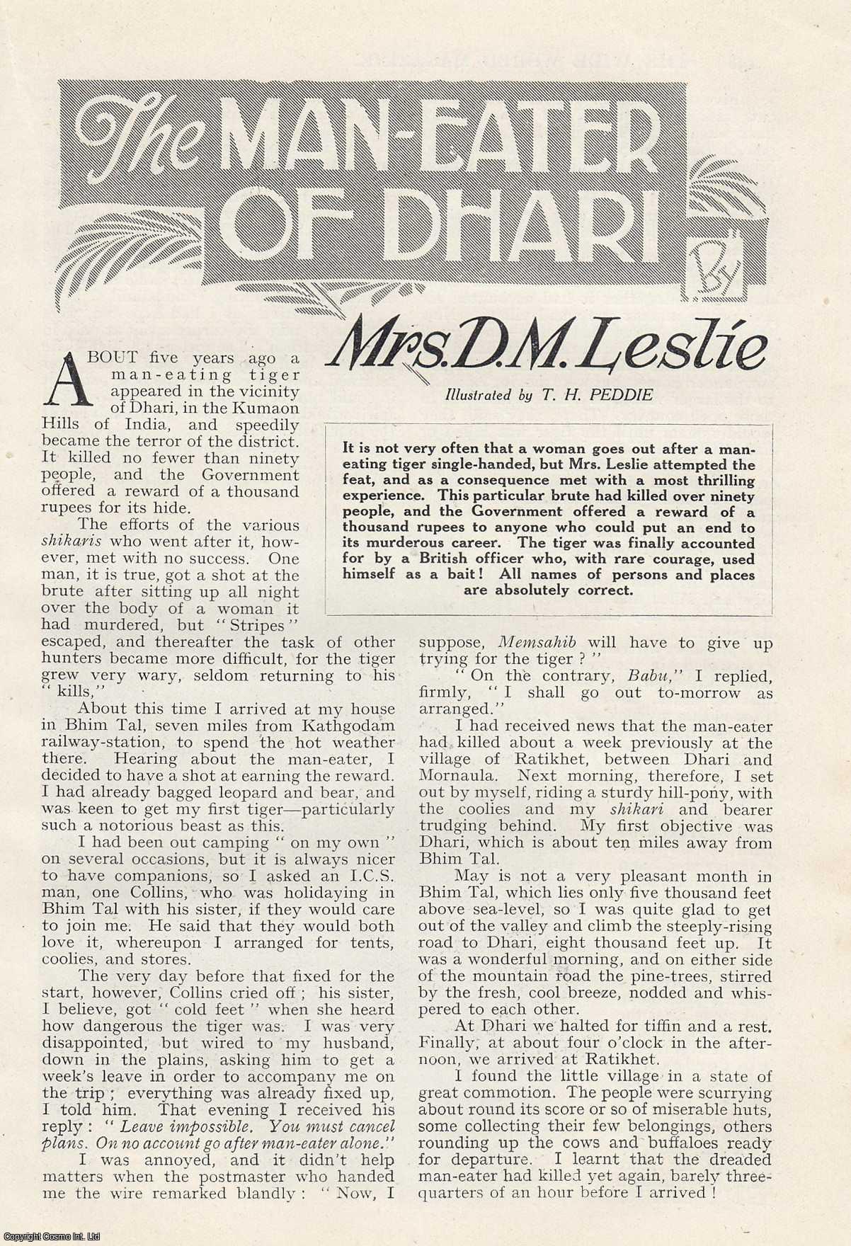 Mrs. D. M. Leslie - The Man-Eater of Dhari. A female tiger hunter. 1933. This is an original article from the Wide World Magazine.
