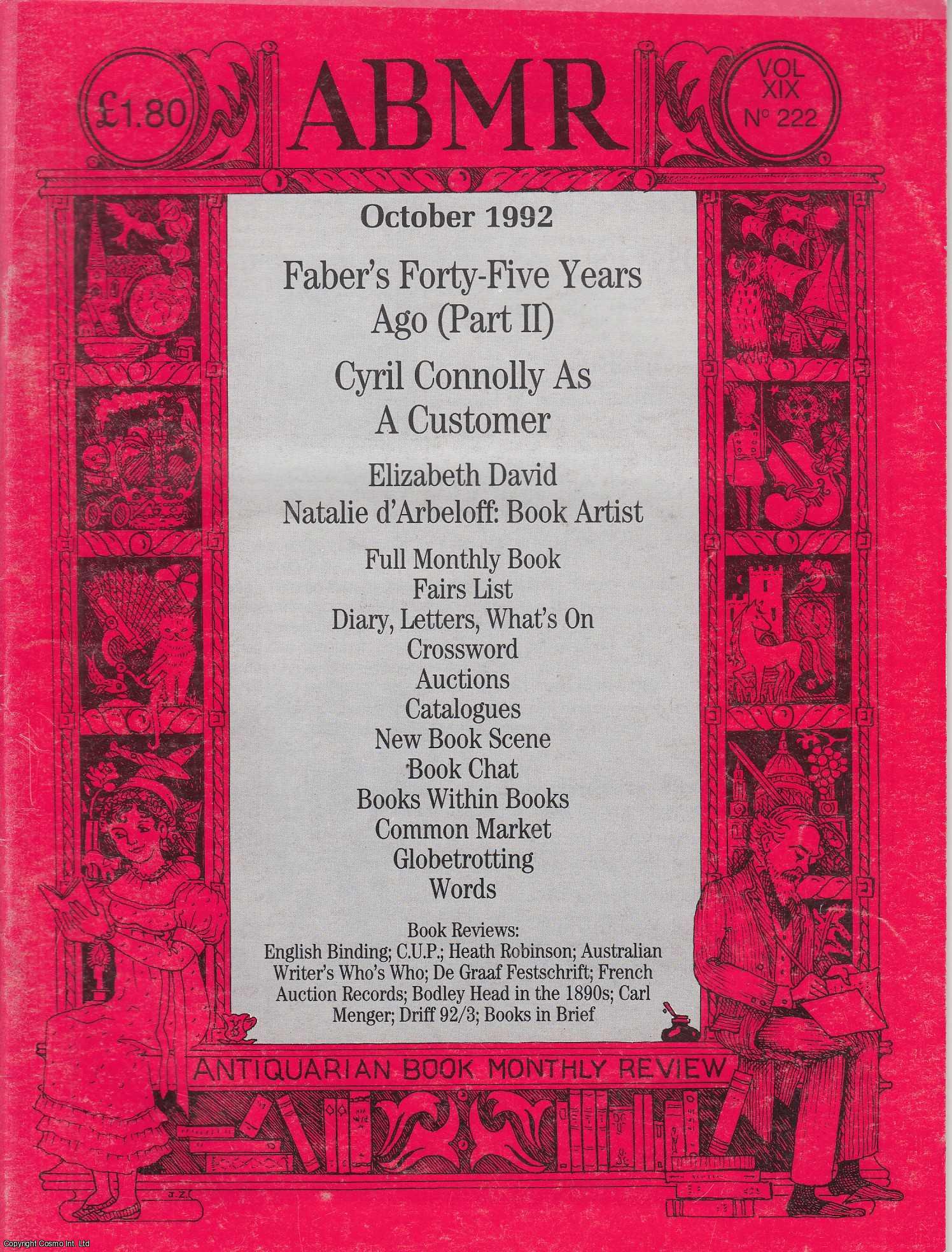 Frank Herrmann - Faber's Forty-Five Years Ago. Part 2 (of 3), The Recollections of a ?·4 a week Production Assistant. An original article contained in a complete monthly issue of the Antiquarian Book Monthly Review (ABMR). Published by ABMR Publications 1992.