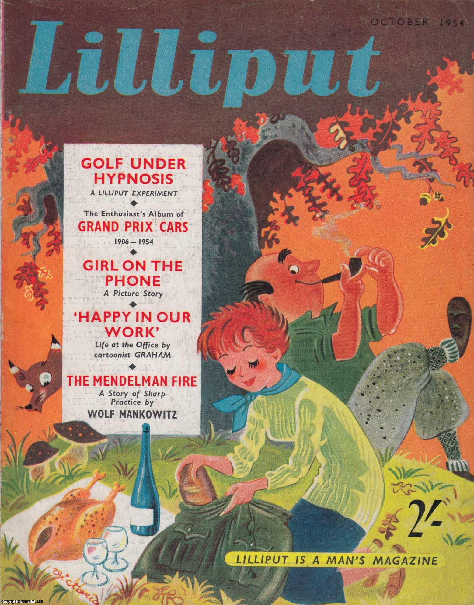 Lilliput - Lilliput Magazine. Oct 1954. Vol.35 no.4 Issue no.208. Wolf Mankowitz story 'The Mendelman Fire', and other pieces.