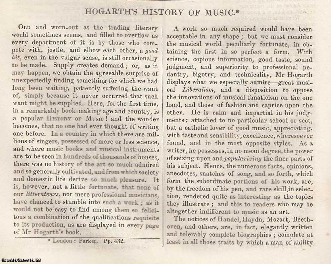Johnstone, Christian - Hogarth's History of Music. An original article from Tait's Edinburgh Magazine, 1836.