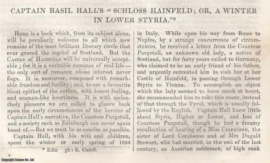 Johnstone, Christian - Captain Basil Hall's Schloss Hainfeld; or, A Winter in Low Styria. An original article from Tait's Edinburgh Magazine, 1836.