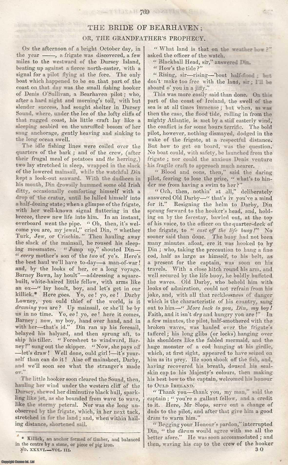 --- - The Bride of Bearhaven; or, The Grandfather's Prophecy. An original article from Tait's Edinburgh Magazine, 1836.