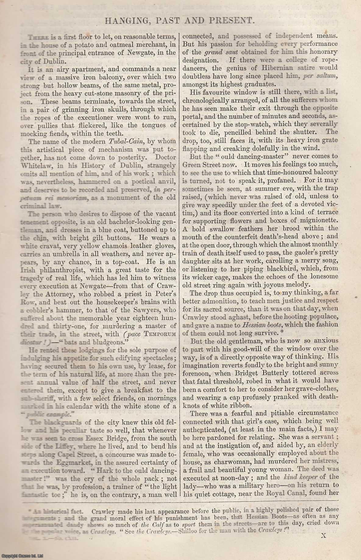 --- - Hanging, Past and Present. An original article from Tait's Edinburgh Magazine, 1843.