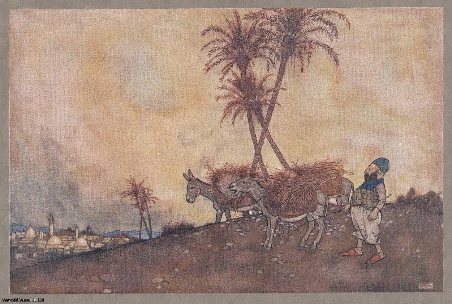 Edmund Dulac - Edmund Dulac: Ali Baba departed for the town a well satisfied man. An original colour print, c.1907 from the work Arabian Nights.