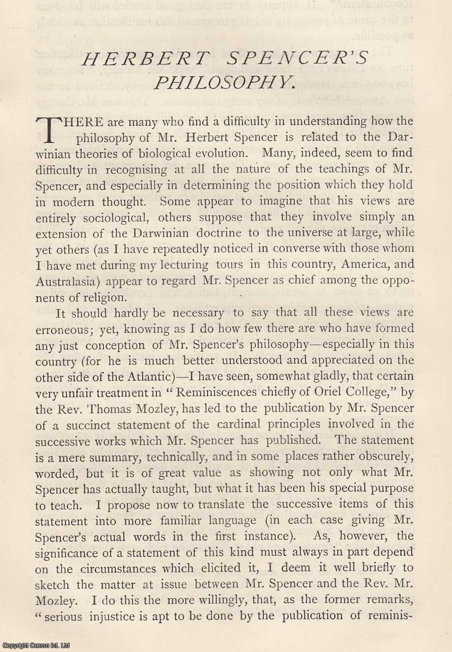 Richard A. Proctor - Herbert Spencer's Philosophy. An original article from the Gentleman's Magazine, 1883.