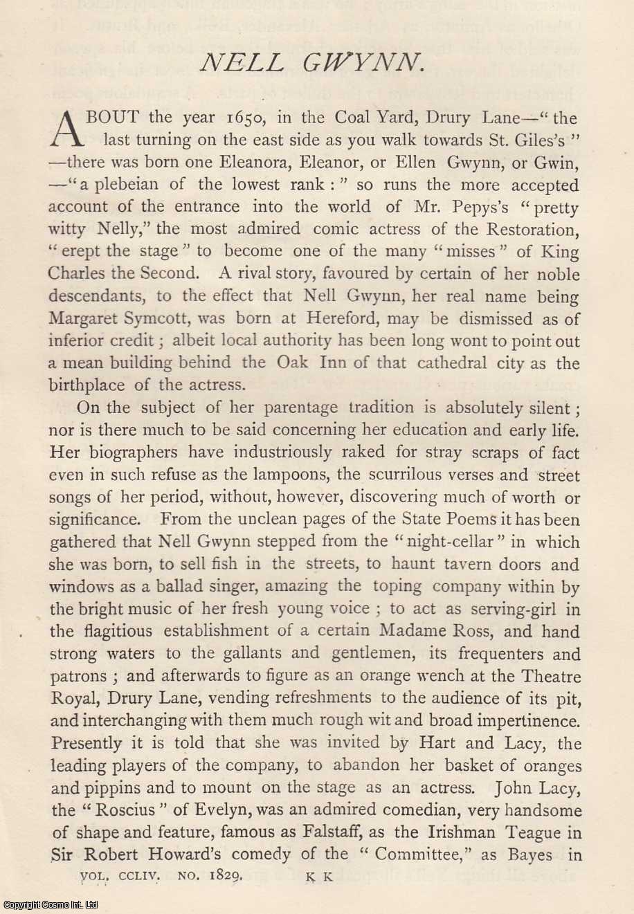 Dutton Cook - Nell Gwynn. An original article from the Gentleman's Magazine, 1883.
