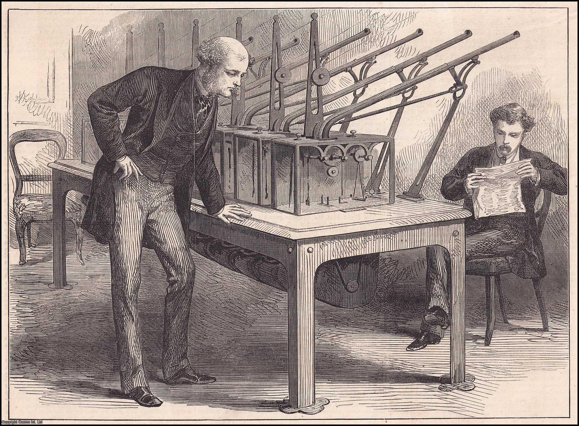 GOLD - Machine for Weighing Gold at The Bank of England. An original print from the Illustrated London News, 1873.