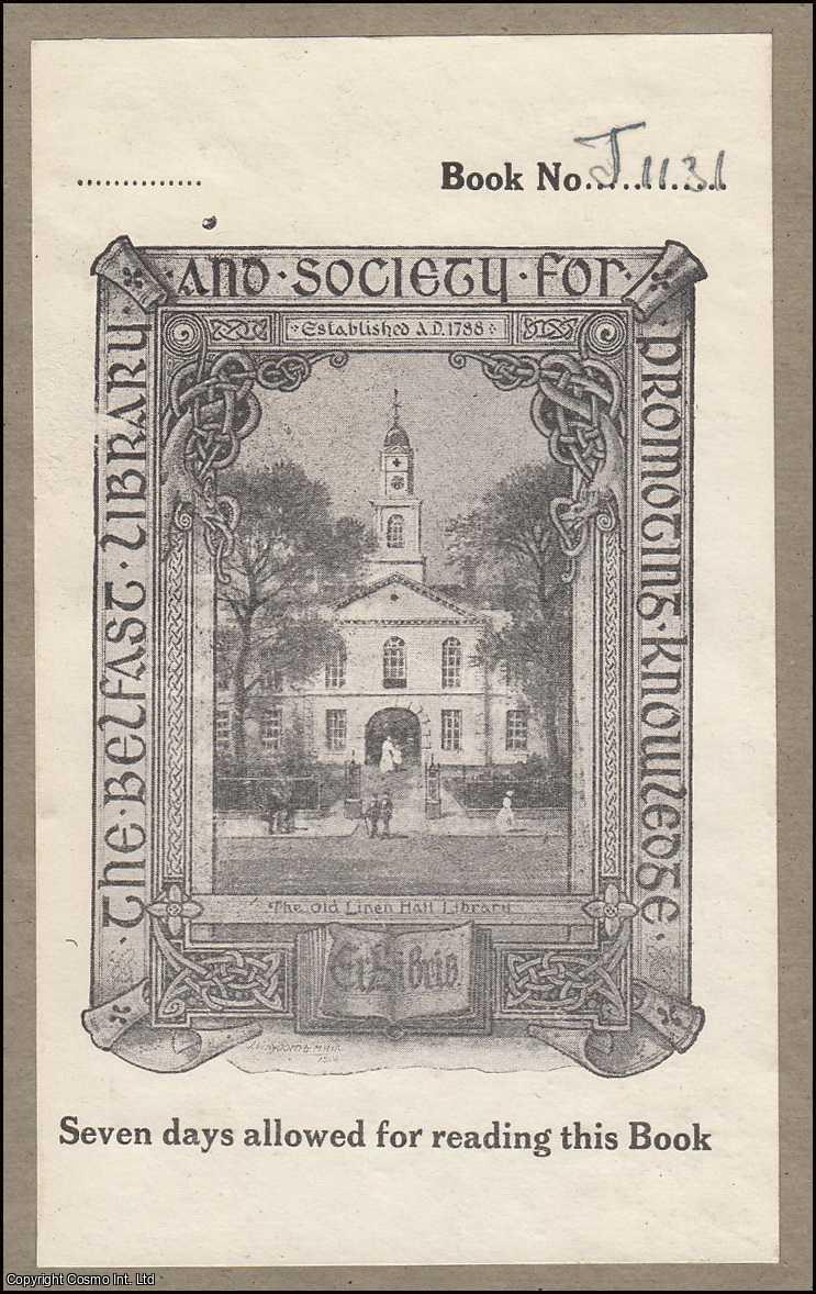 Bookplate - Decorative Bookplate. The Belfast Library and Society for Promoting Knowledge. Undated, but from the design likely early twentieth century.