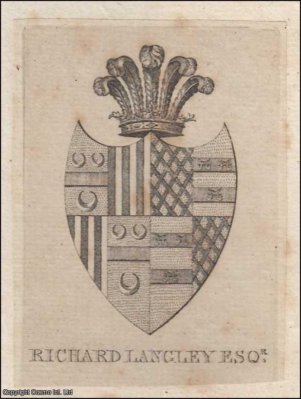 Bookplate - Decorative Bookplate. Richard Langley, Esq. Undated, but from the design likely late 18th century.
