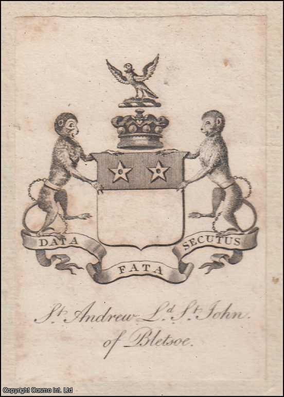 Bookplate - Decorative Bookplate. St. Andrew Ld. St. John of Bletsoe. Undated, but from the design likely early 19th century.
