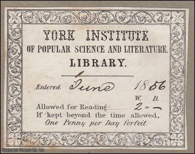 Bookplate - Decorative Bookplate. York Institute of Popular Science and Literature Library. Undated, but from the design mid 19th century.
