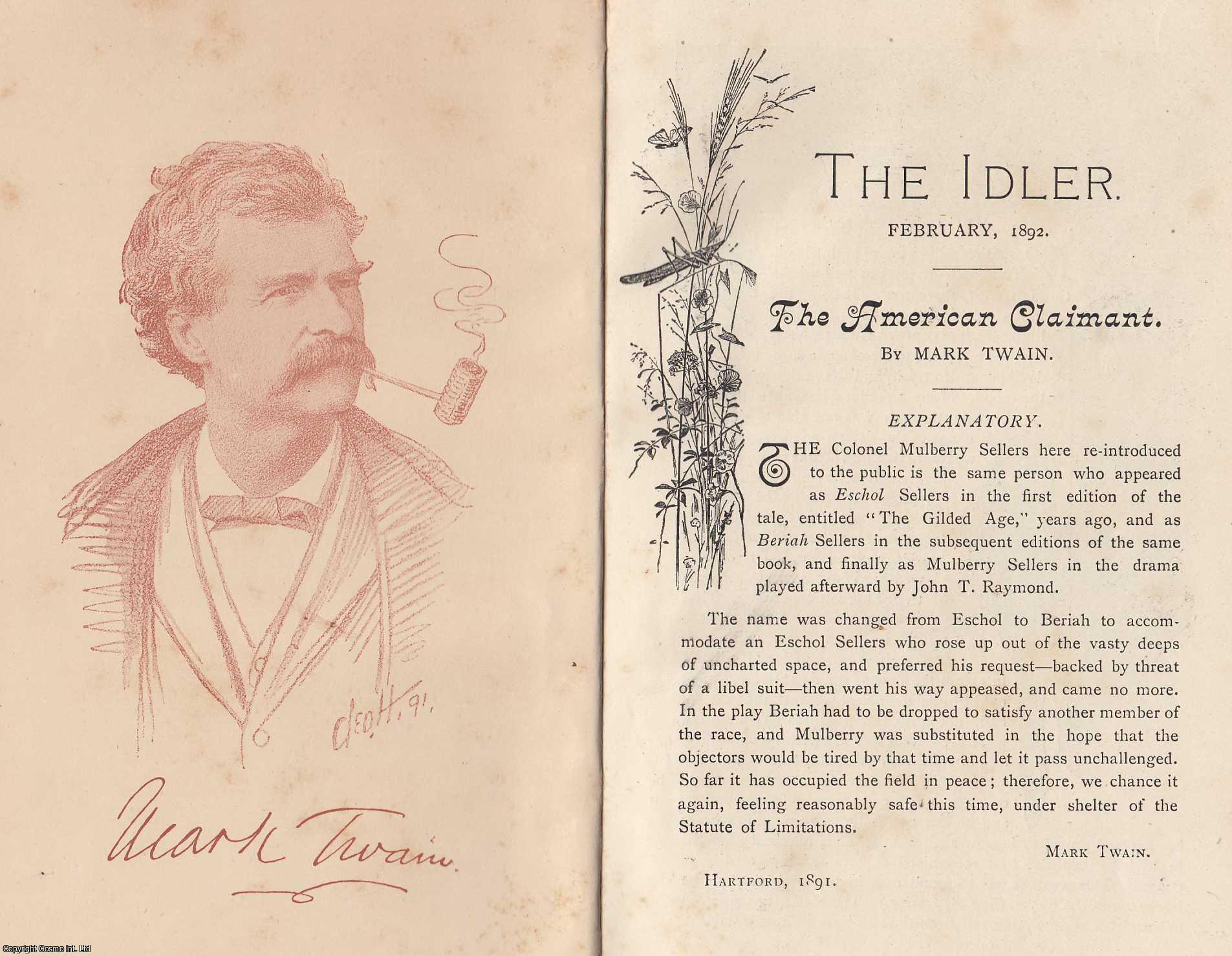 Mark Twain - The American Claimant. The complete series of chapters from the Idler Magazine, 1892-93.